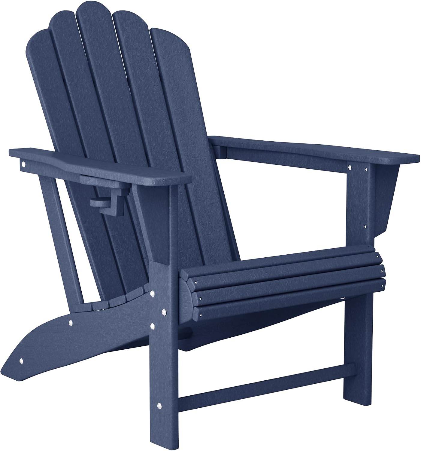 WestinTrends Highland Outdoor Patio HDPE Adirondack Chair with Cup Holder, Navy Blue