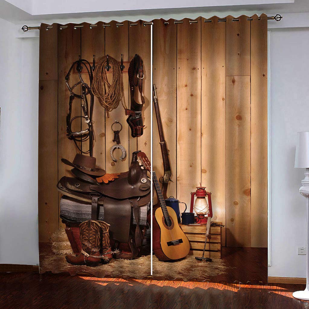 Rideaux occultants guitare 132x160cm isolants et thermiques pour chambre enfant