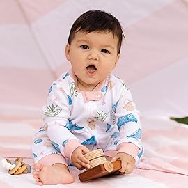 Burt\'s Bees Baby Girls Footless One-piece Pajamas, Sleep and Play Loose Fit, 100% Organic Cotton, Sizes NB to 6-9 Months