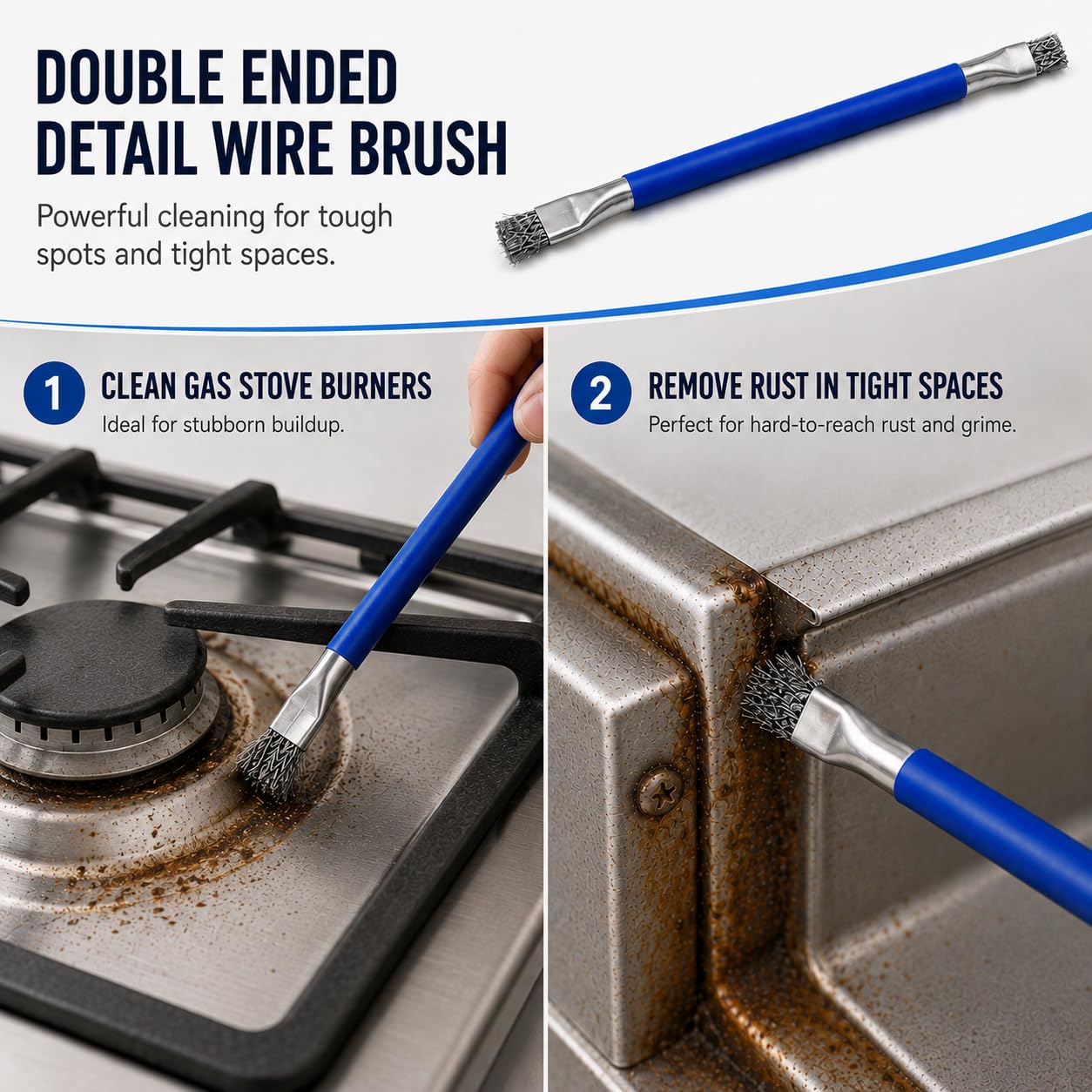 Upgrade 7PCS Wire Brush Set, Brass Steel Nylon Brush for Rust Paint Removal