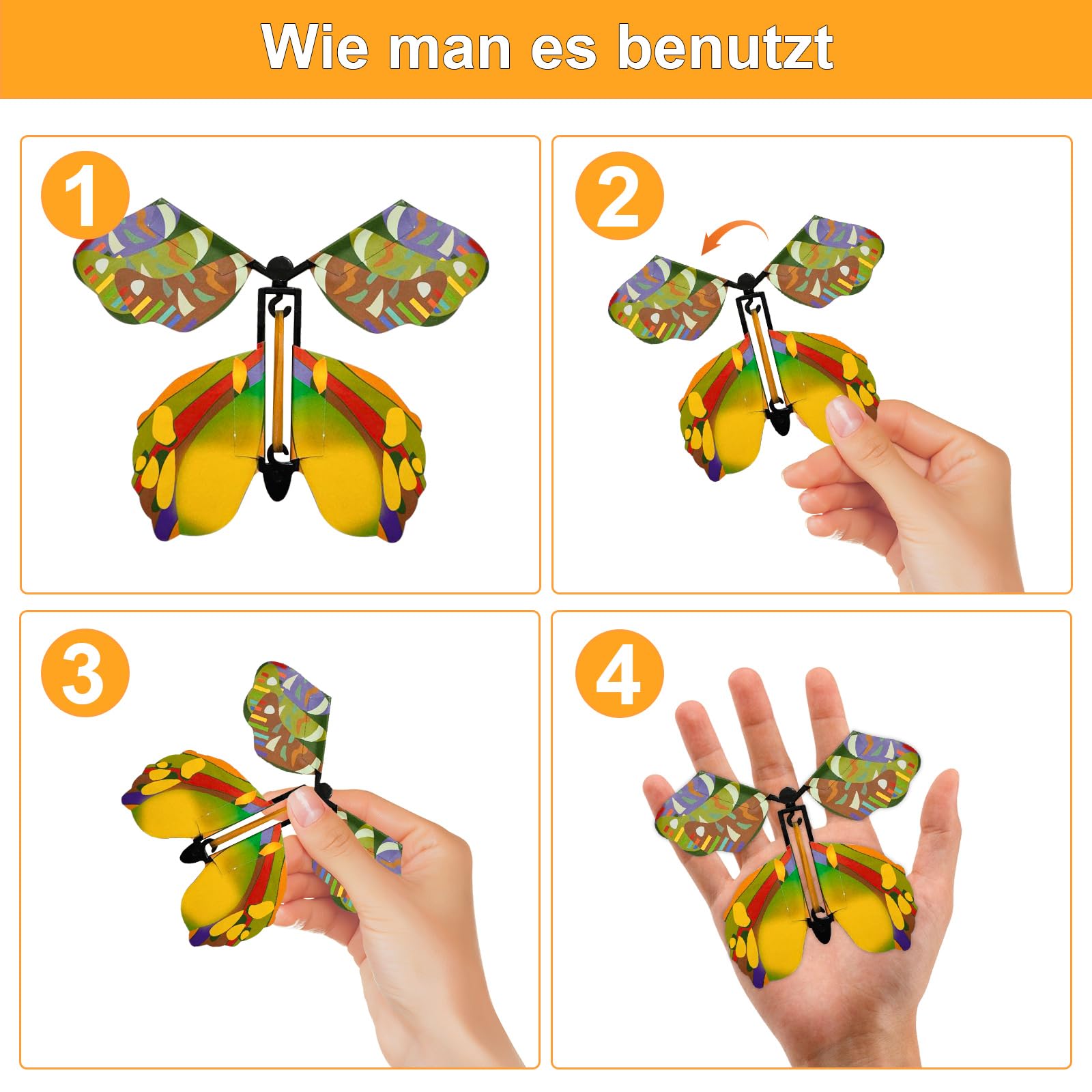 1 Pièces 14x14cm Papillon Volant Magique Avec Des Ailes Petite Fée