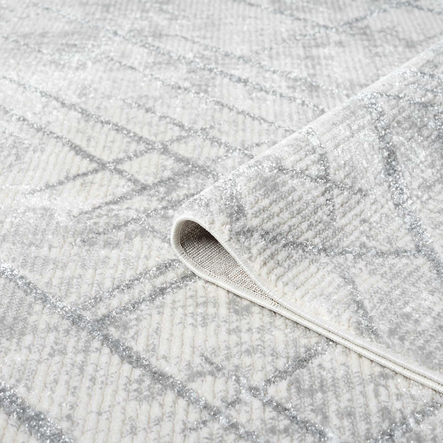 carpet city Teppich Wohnzimmer - Grau - 160x230 cm - Klassisch Modern - Vintage-Optik, Meliert, Used-Look - Teppiche Kurzflor Schlafzimmer, Esszimmer