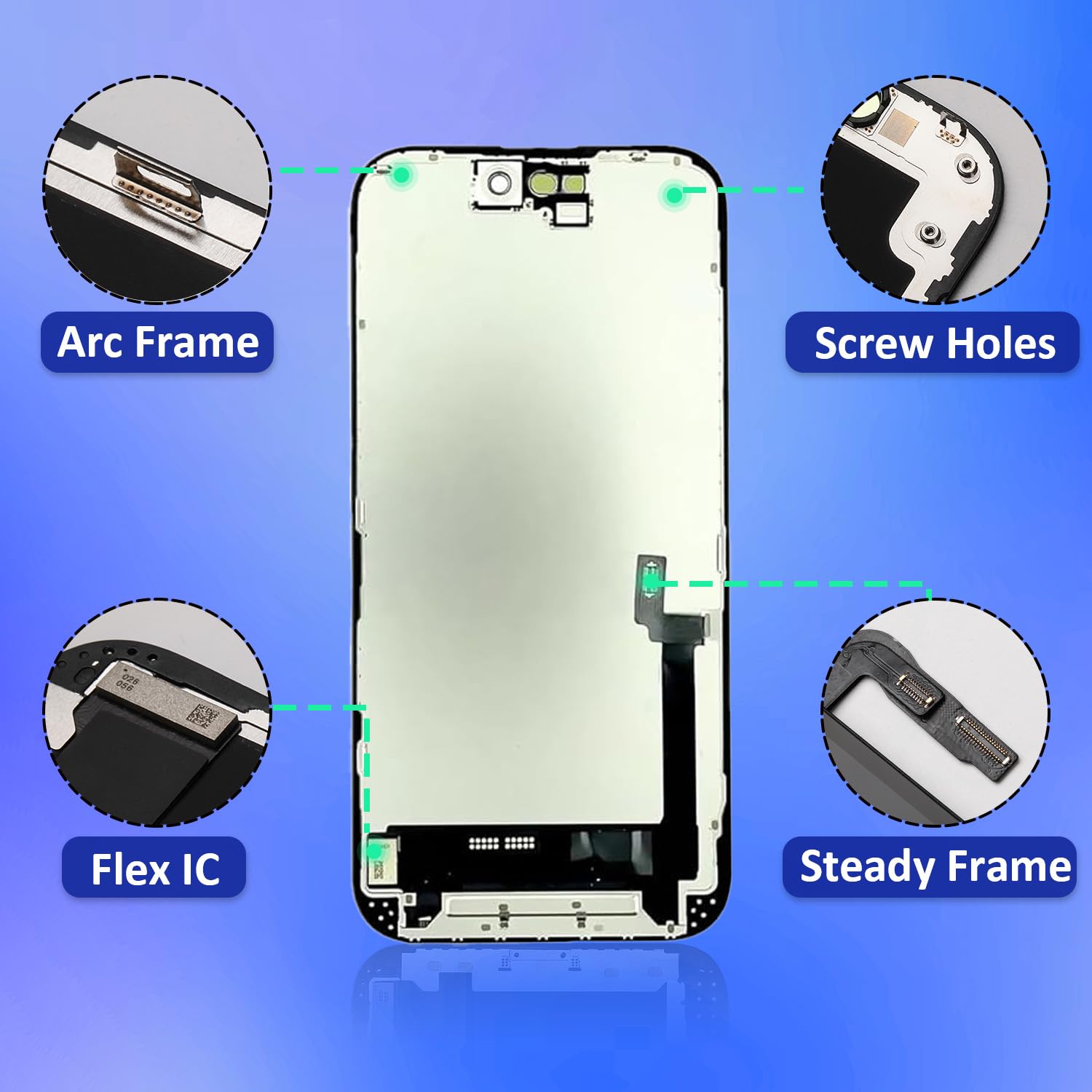 Sostituzione dello schermo per iPhone 16 Pro 16 cm FHD COF LCD Digitizer
