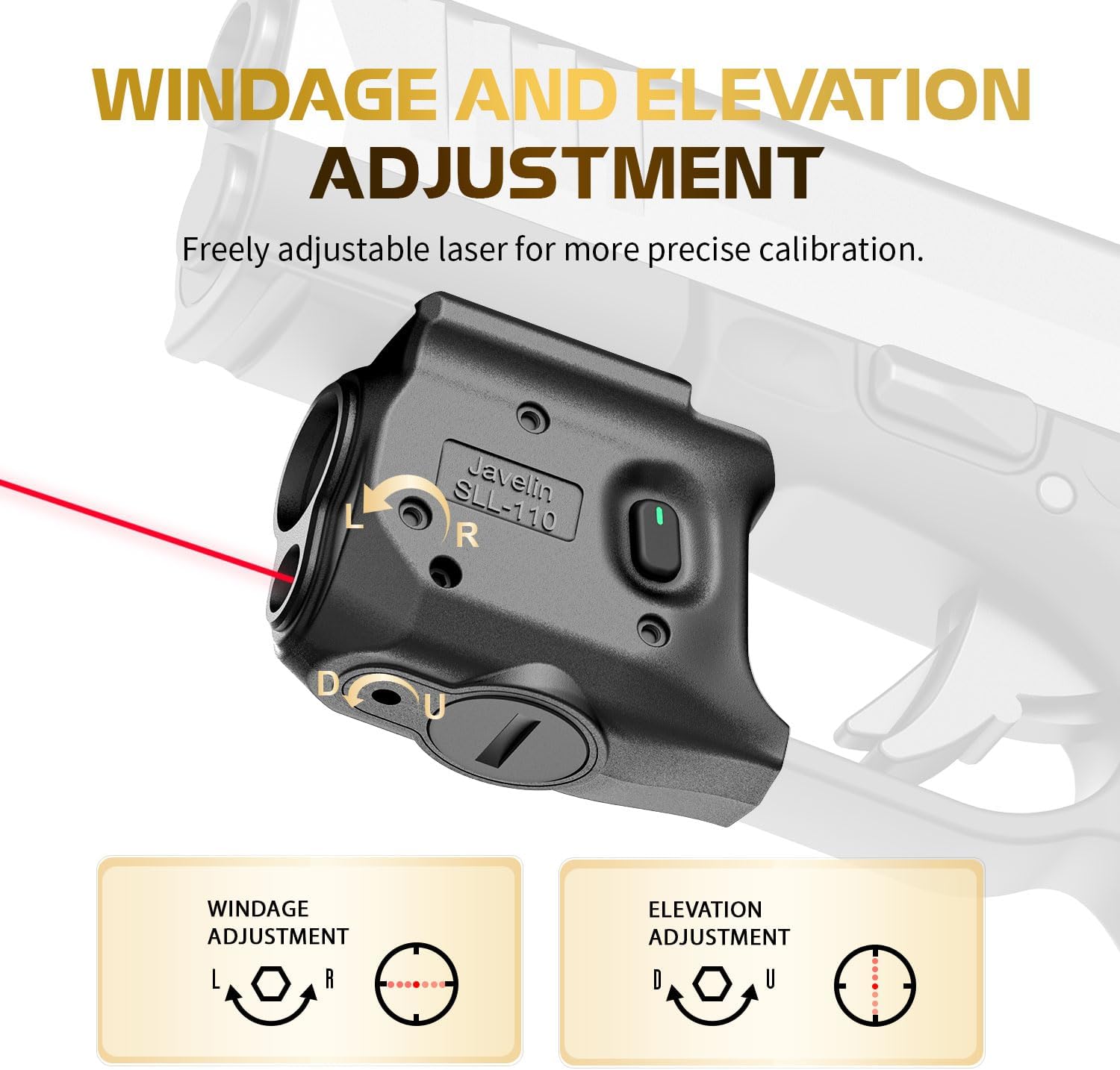 WARRIORLAND Pistol Light Laser Combo Fits Springfield Armory Hellcat Pro, Compact 150-Lumen Trigger Mounted Tactical Weapon Light with Red Laser & White LED, Power Indicator & 3 Light Mode, SLL-110