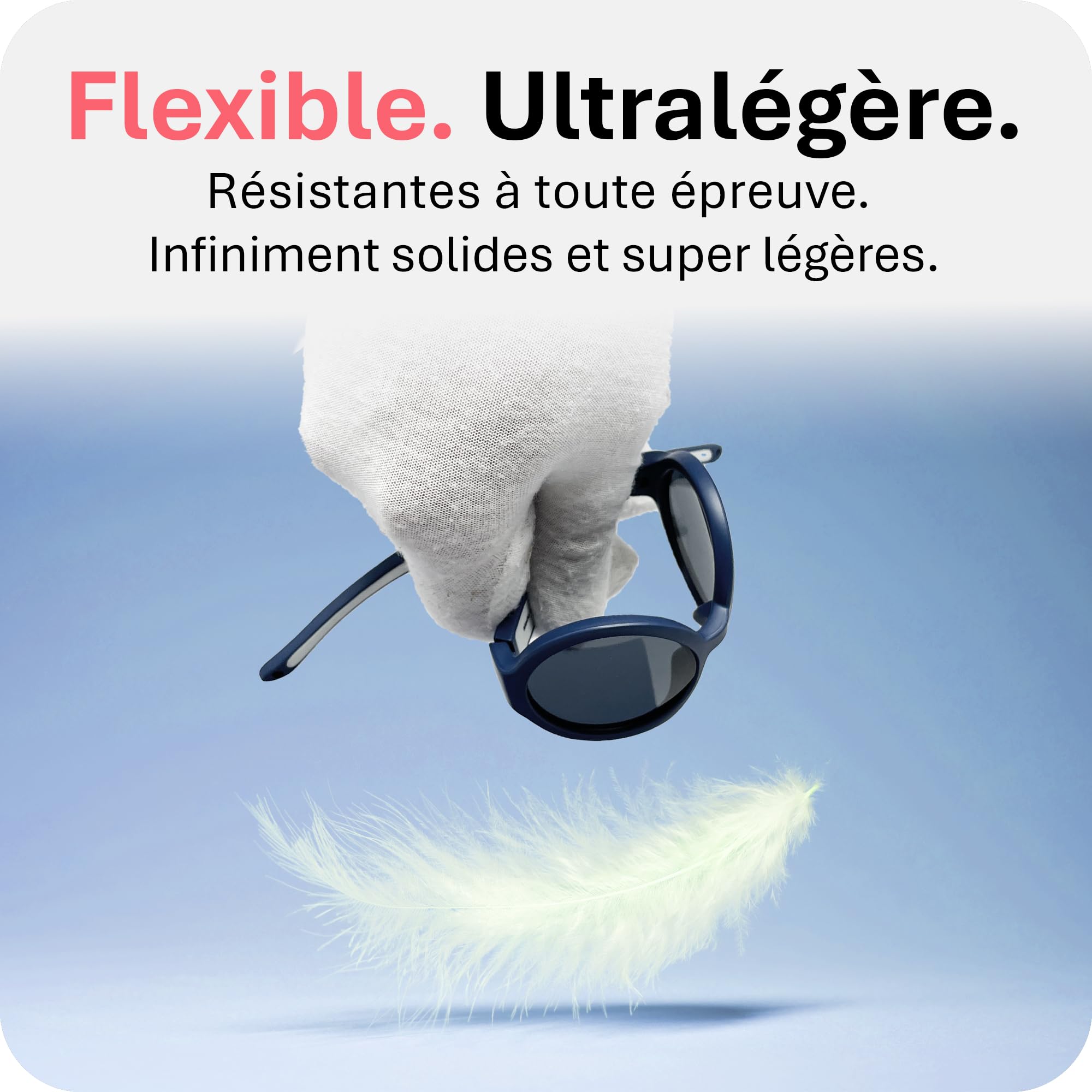 Mausito Lunettes de soleil enfant monture flexible & bandeau ajustable | Lunettes de soleil bébé et enfant protection 100% UV & sans BPA | Design européen, maintien parfait | 6-24 mois et 2-5 ans