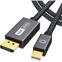 IVANKY 16K Mini DisplayPort to DisplayPort 2.1 Cable 6.6ft, 80Gbps Bi-Dir