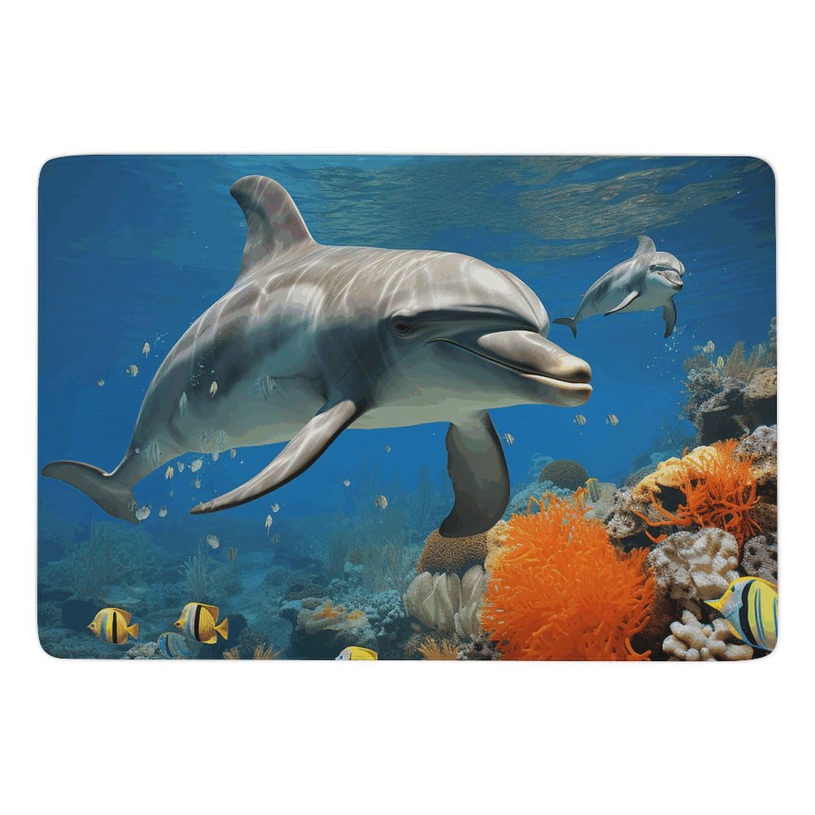 Tapis de sol lavable en peluche bleue pour chambre et bureau