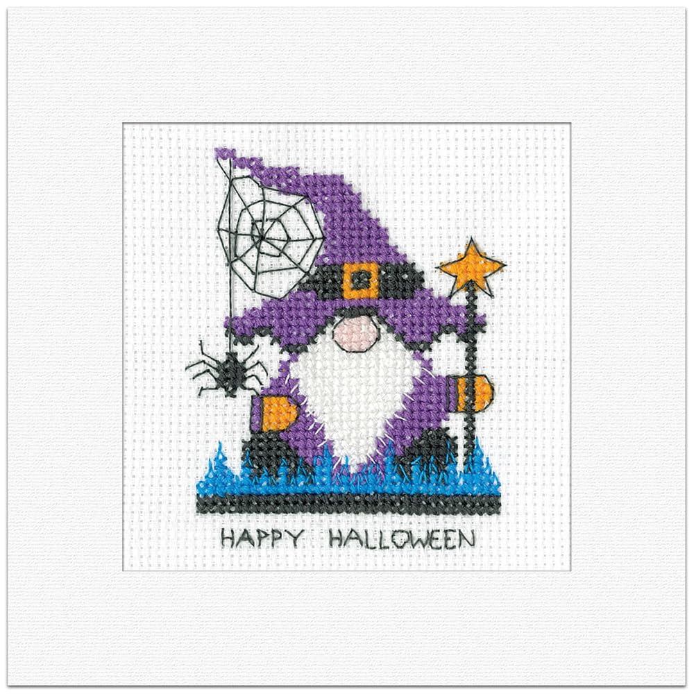Heritage Crafts N/A Cross Stitch Kit - Hallowee Card, Gok Wizard