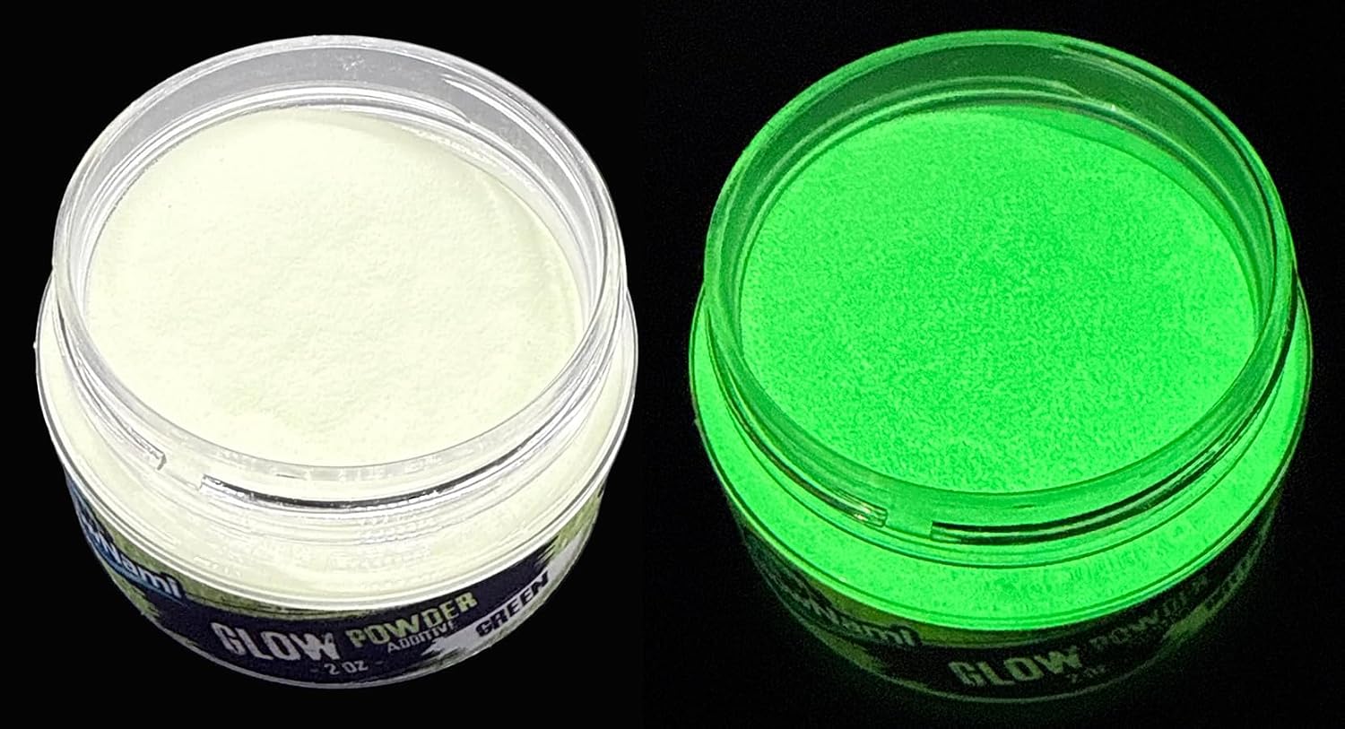 Glownami Glow Powder Additive, 2.5 oz, Multiple Colors Available, for Epoxy and Craft Projects (Green)