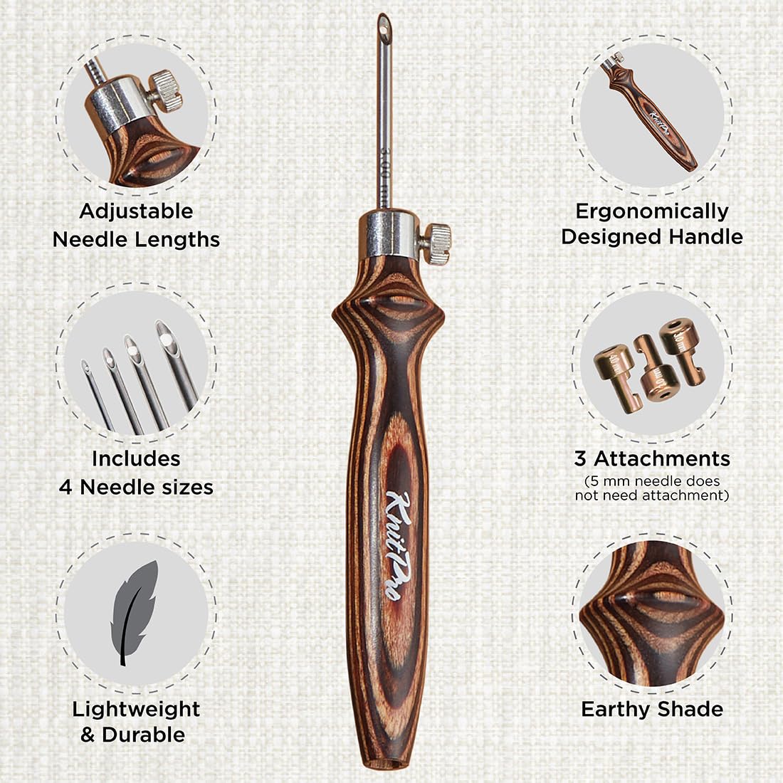 Kit de Agulha para Bordado Punch Needle - Earthy - 21002 - Knitpro