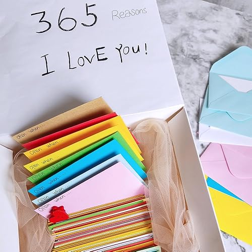 Miniatura 7 de Supla 160 juegos de mini sobres coloridos con tarjetas de visita en blanco, 16 colores, pequeñas tarjetas de notas de agradecimiento rápidas, caja