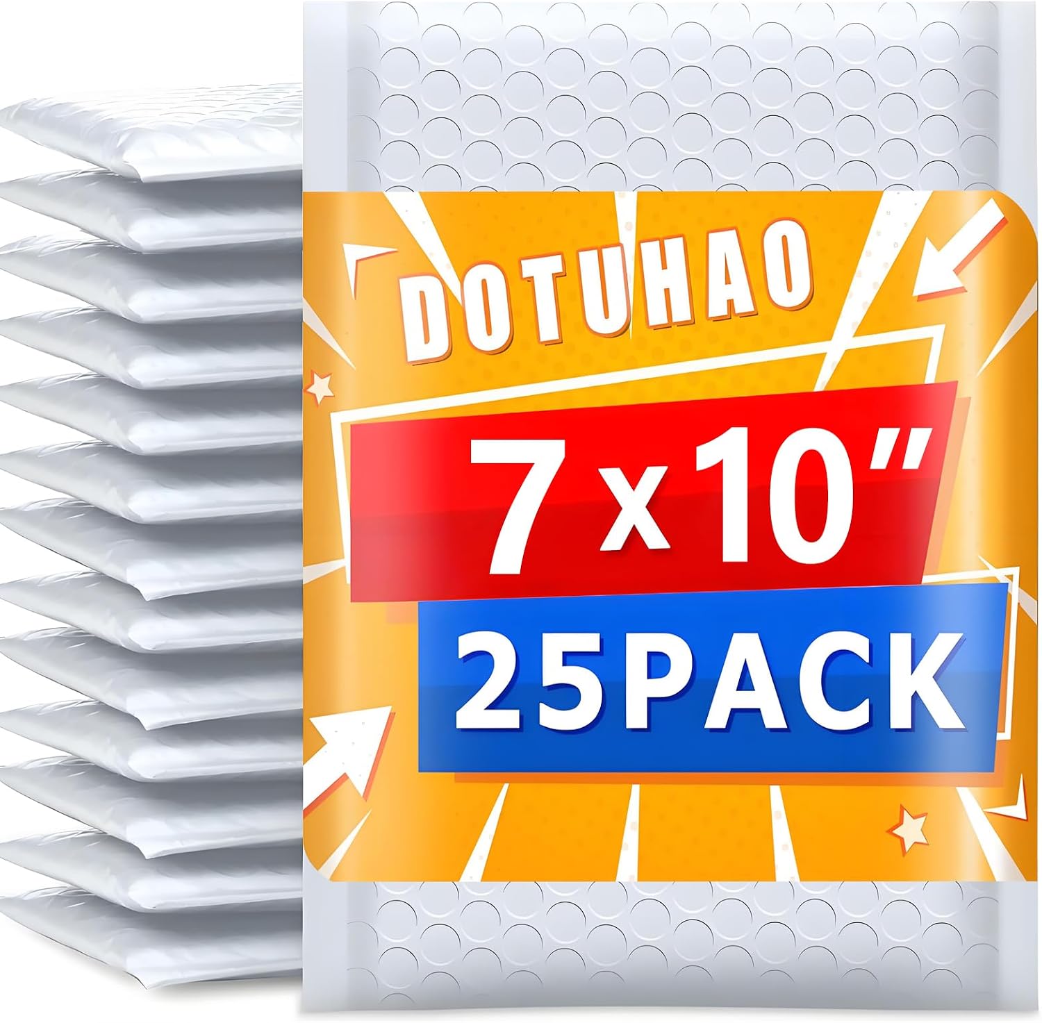 Bubble Mailers - 7 X 10 Inch Padded Envelopes, White Mailing Envelopes, Bubble Envelope, Padded Envelope ﻿for Clothes Makeup Supplies (25Pack, 7 X 10'')