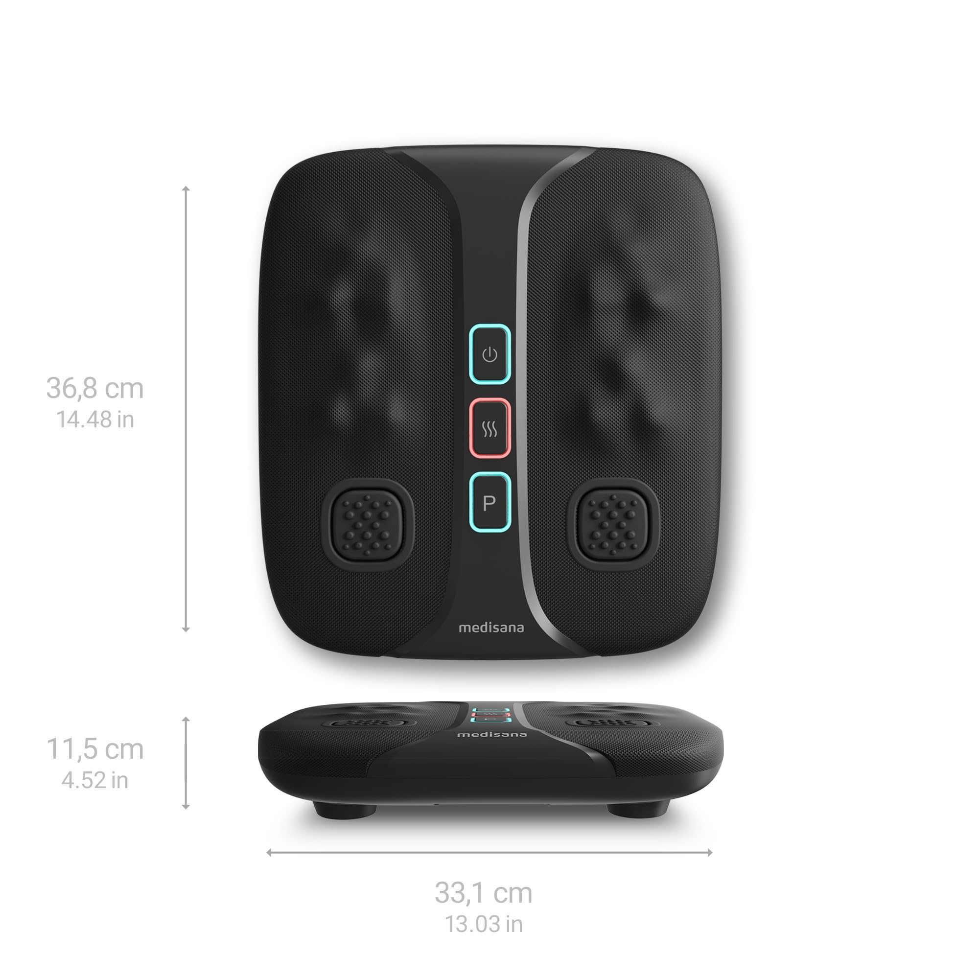 medisana LM 100 Bein- und Fußmassagegerät, Shiatsu-Massagegerät | Fußmassage mit Wärmefunktion zur Entspannung, Massage mit 2 Vibrationsplatten für Lymphfluss und Durchblutung, elektrisch