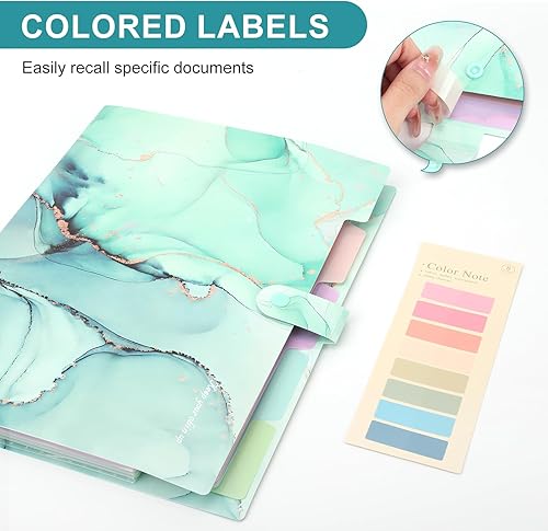 Miniatura 6 de Carpeta de archivos expansible, organizador de archivos de plástico de acordeón tamaño carta A4, 5 carpetas de bolsillo para documentos, carpeta