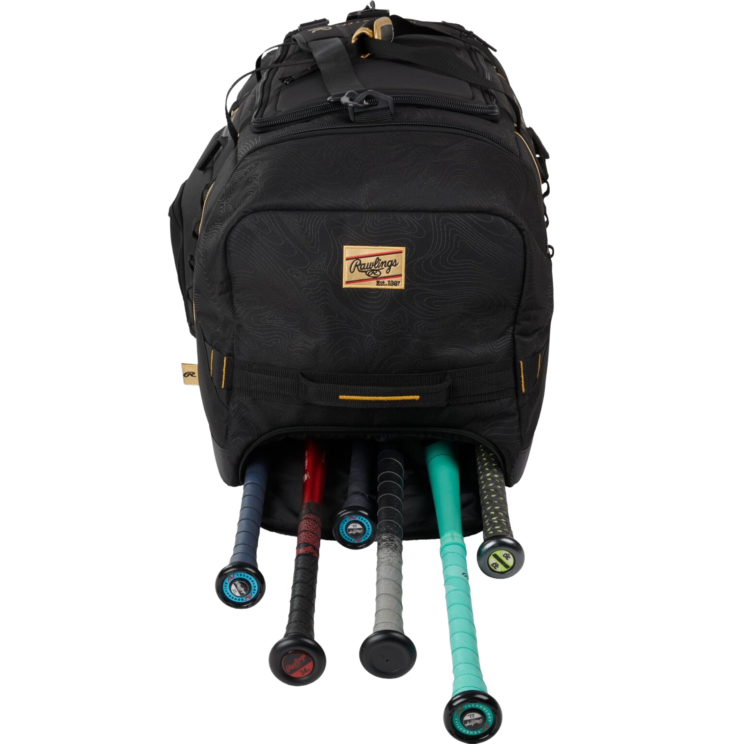 Rawlings Gold Collection - Bolsa de Lona XL | Negro |, Black, Bolsa de béisbol