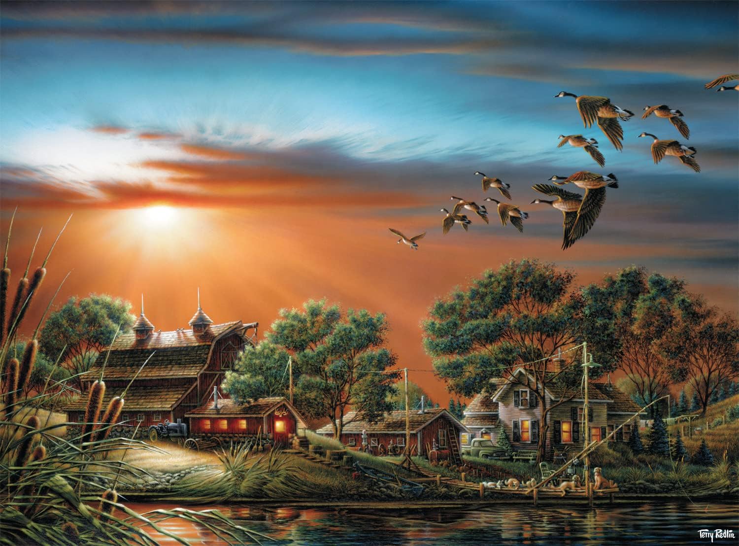 Buffalo Games - Terry Redlin - Lazy Afternoon - 1000 Piece Jigsaw Puzzle for Adults - Challenging Puzzle Perfect for Game Nights - Finished Puzzle Size is 26.75 x 19.75