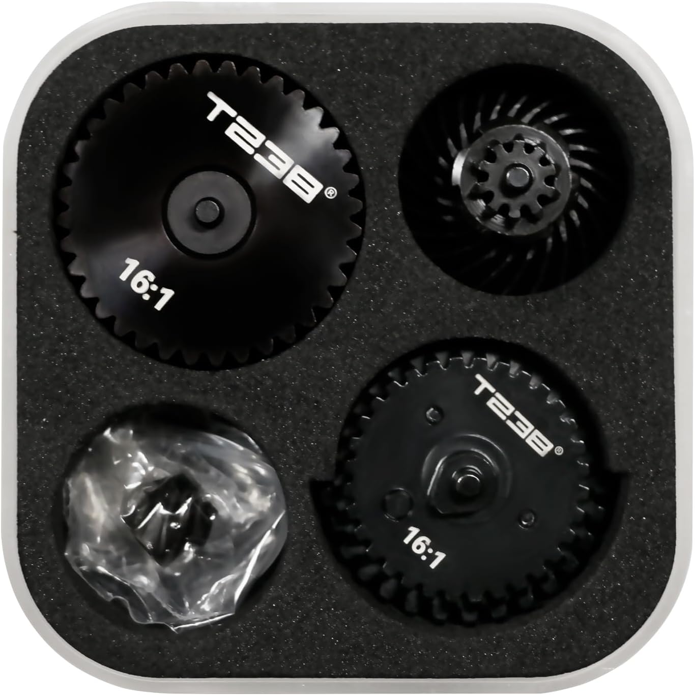 Airsoft Spiral Gear Set - AEG V2 V3 Gearbox Upgrade Kit (13:1/16:1/18:1) for M4/AK/MP5/G36/P90-40Cr CNC Machined