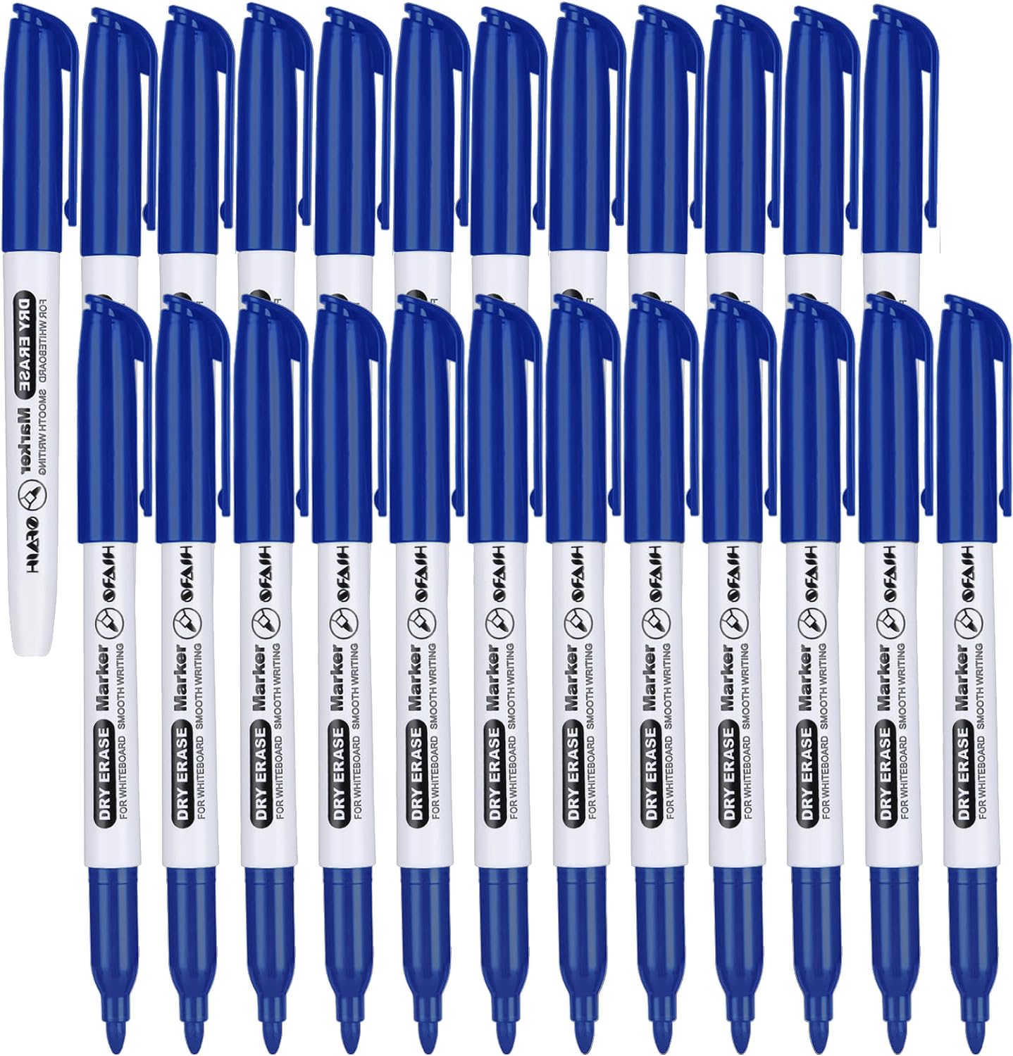 SFAIH Fine Tip Dry Erase Markers - 24 Pack Blue Whiteboard Erasable Markers Bulk, Ideal for Brainstorming & Visual Planning, Teams, Teacher & Creative