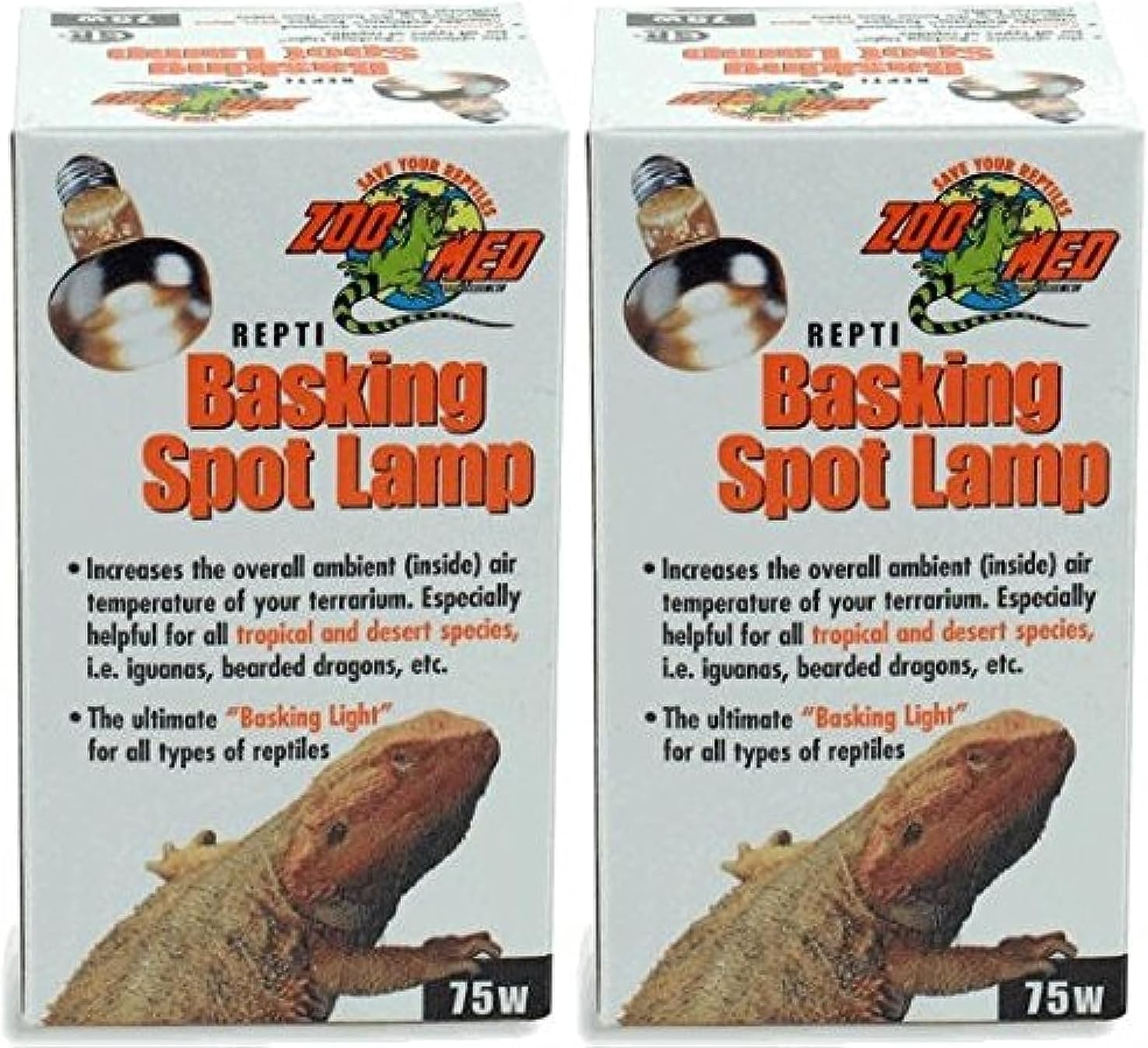 Zoo Med 2 Pack of Repti Basking Spot Lamps, 75 Watt