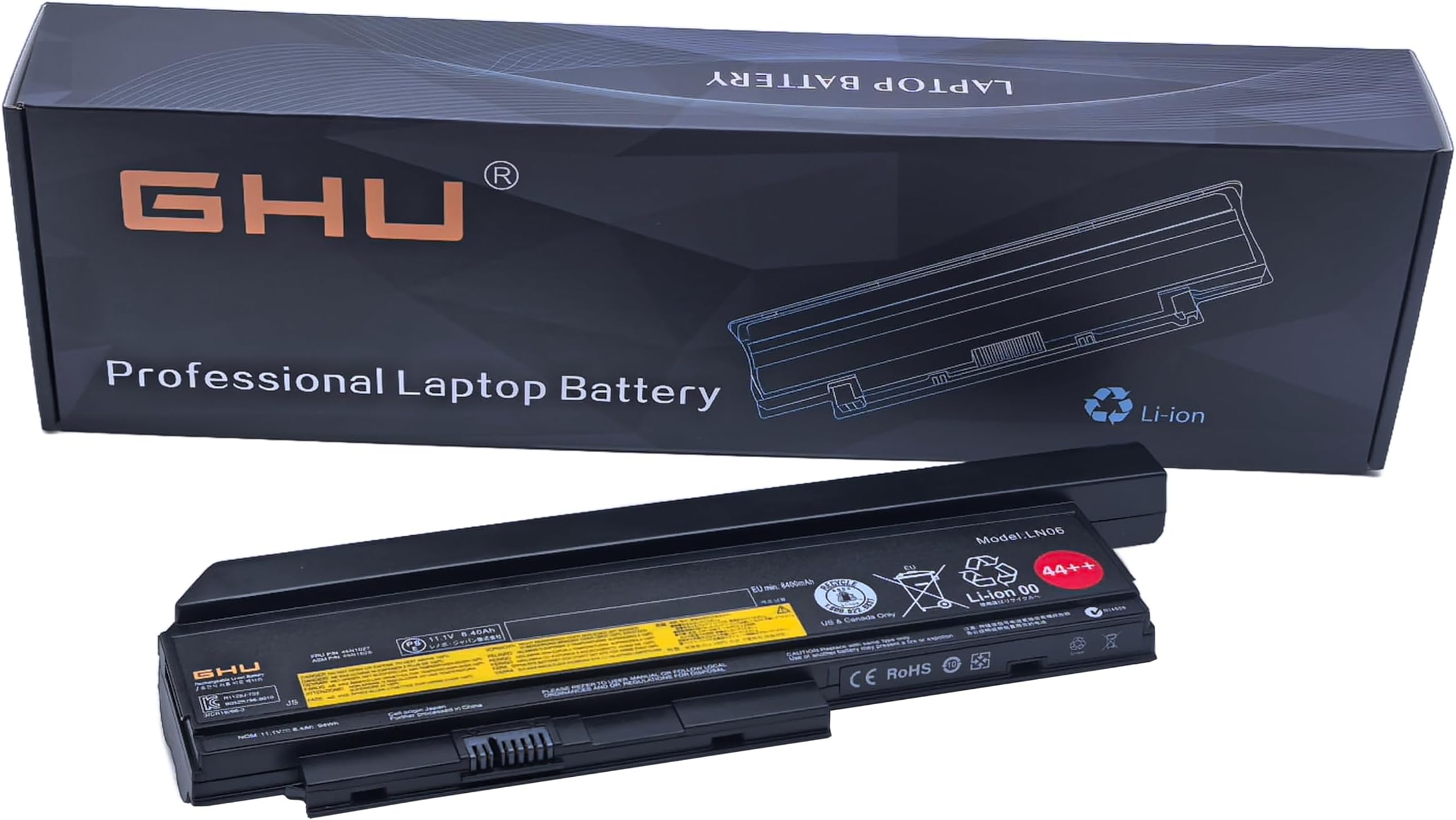 GHU New Battery 44++ 9-Cell 94 WH 0A36307 0A36282 0A36283 0A36283 0A36307 Compatible with Lenovo ThinkPad Notebooks X220 X220i X230 0A36281 45N1027 45N1029