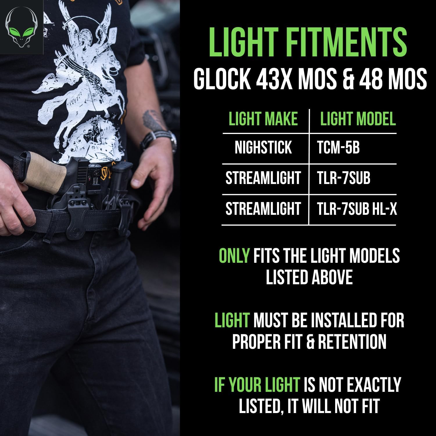 Alien Gear Photon Holster - IWB or OWB, Right or Left Hand, Optics Ready, Compact Light or No Light Options - Multiple Fitments Available