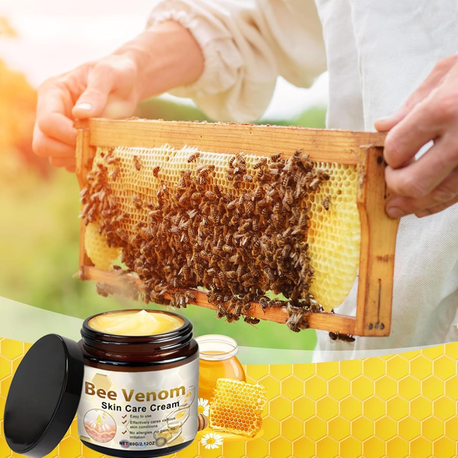 Bee Venom Skin Cream, 2PCS Bee Venom Repair Cream, Natural Repair Hydrating Moisturizing Gel for All Body Parts - Image 7