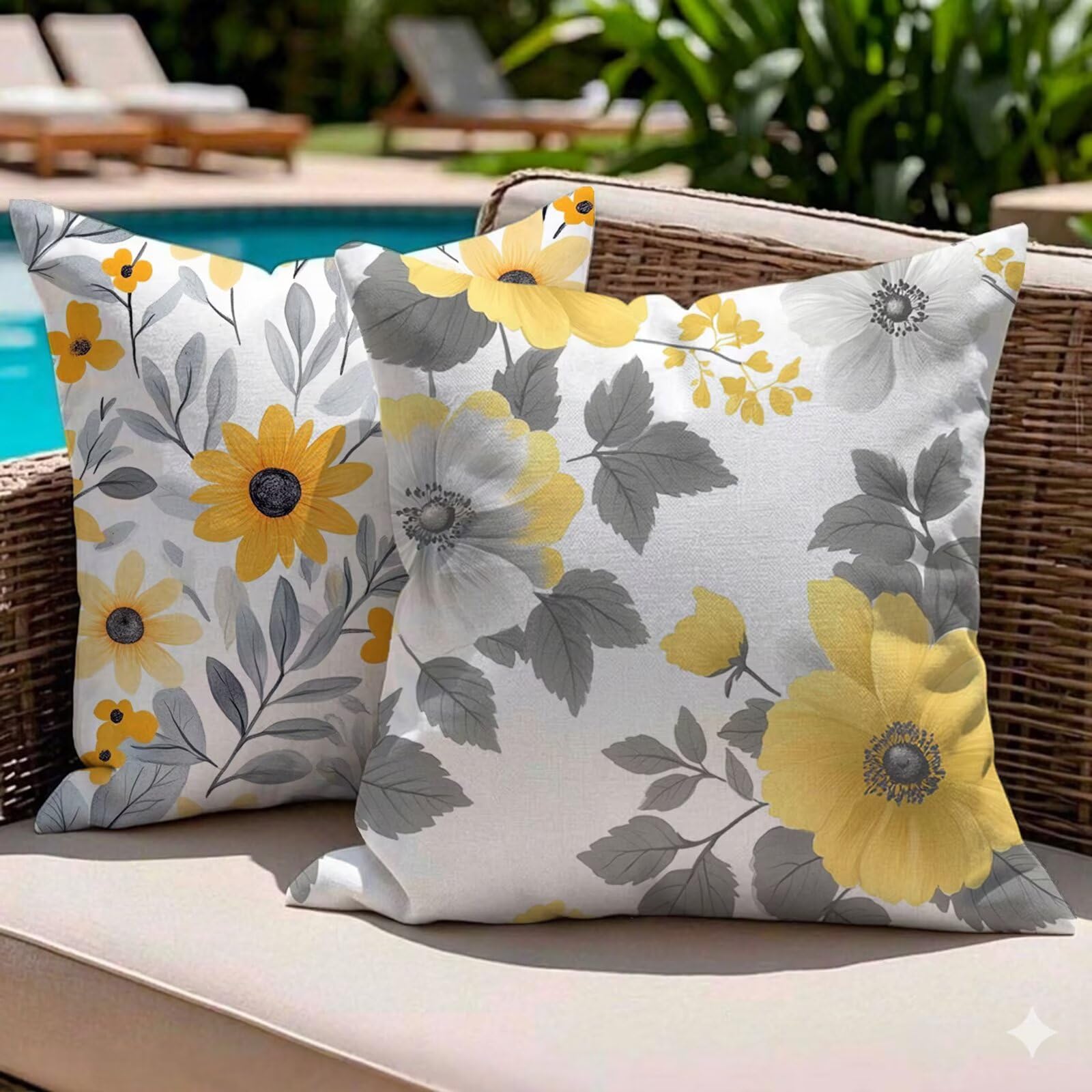 Coussins canapé pour jardin et balcon en lin beige idéal pour vos après-midi d'été