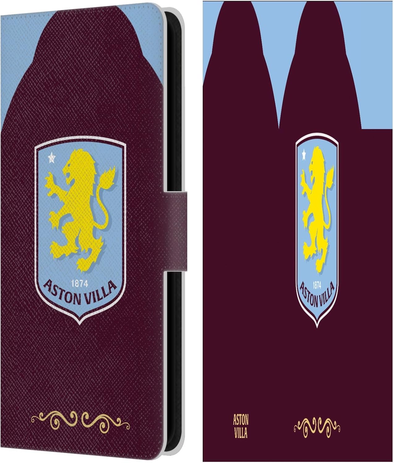 Head Case Designs Officially Licensed Aston Villa Football Club Home 2025/26 Crest Kit Leather Wallet Case Compatible with Samsung Galaxy S23 FE 5G