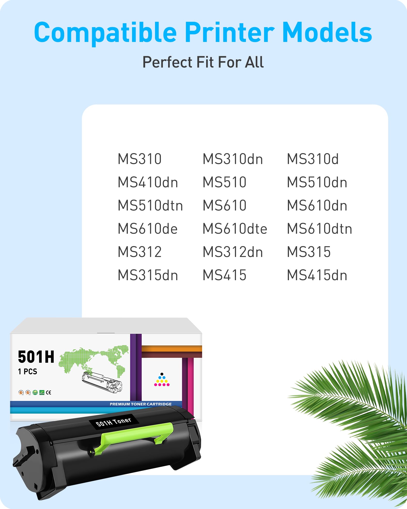 Cartuccia Di Toner Nero Per Lexmark 50F1H00, Ricambio Ad Alta - Foto 6