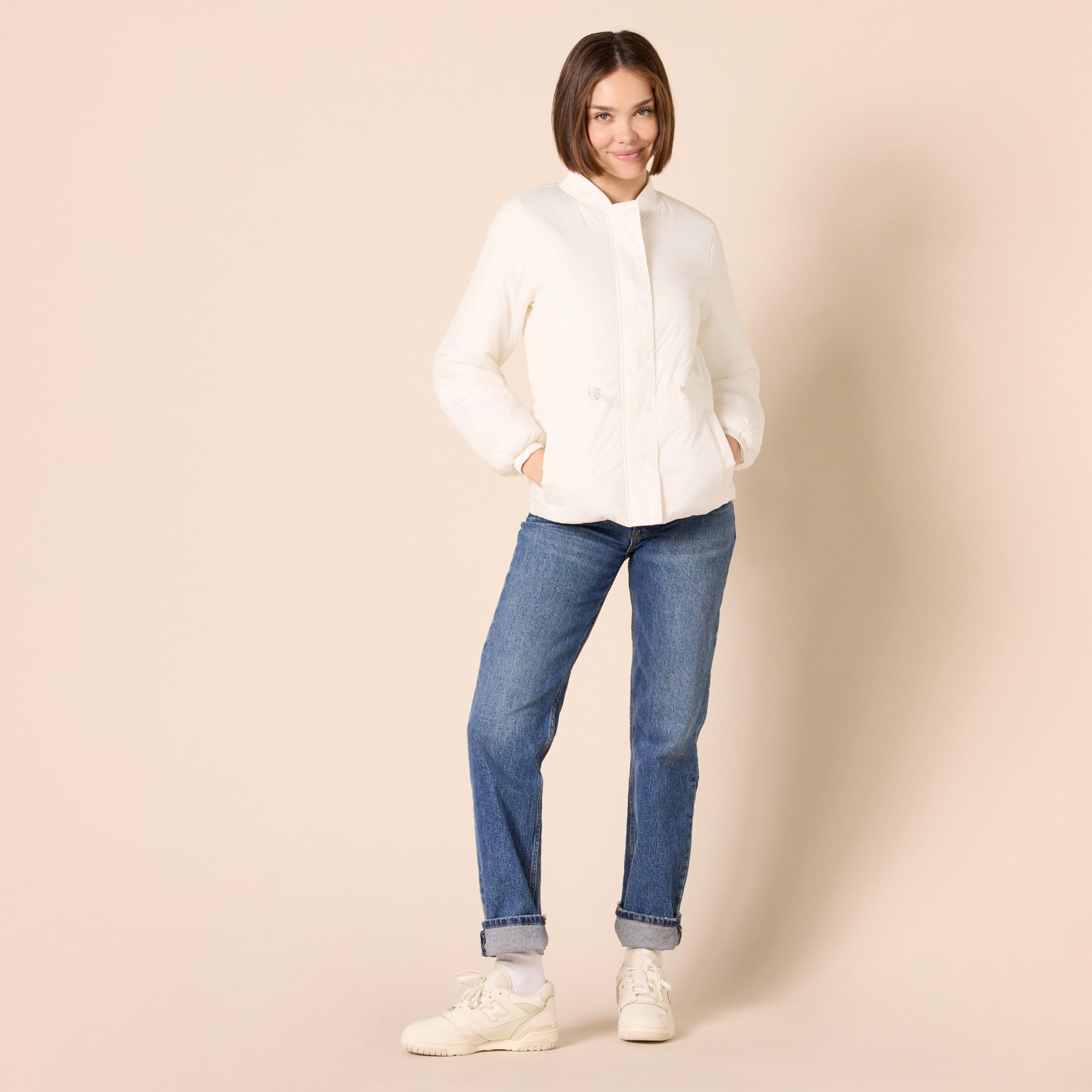 Amazon Essentials Veste Bomber rembourrée à la Taille Femme