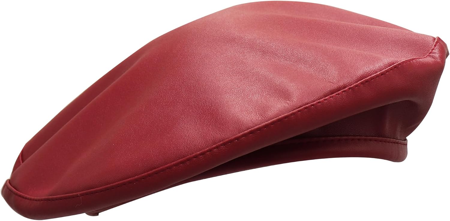 Womens Classic Pu Leather French Beret Hat