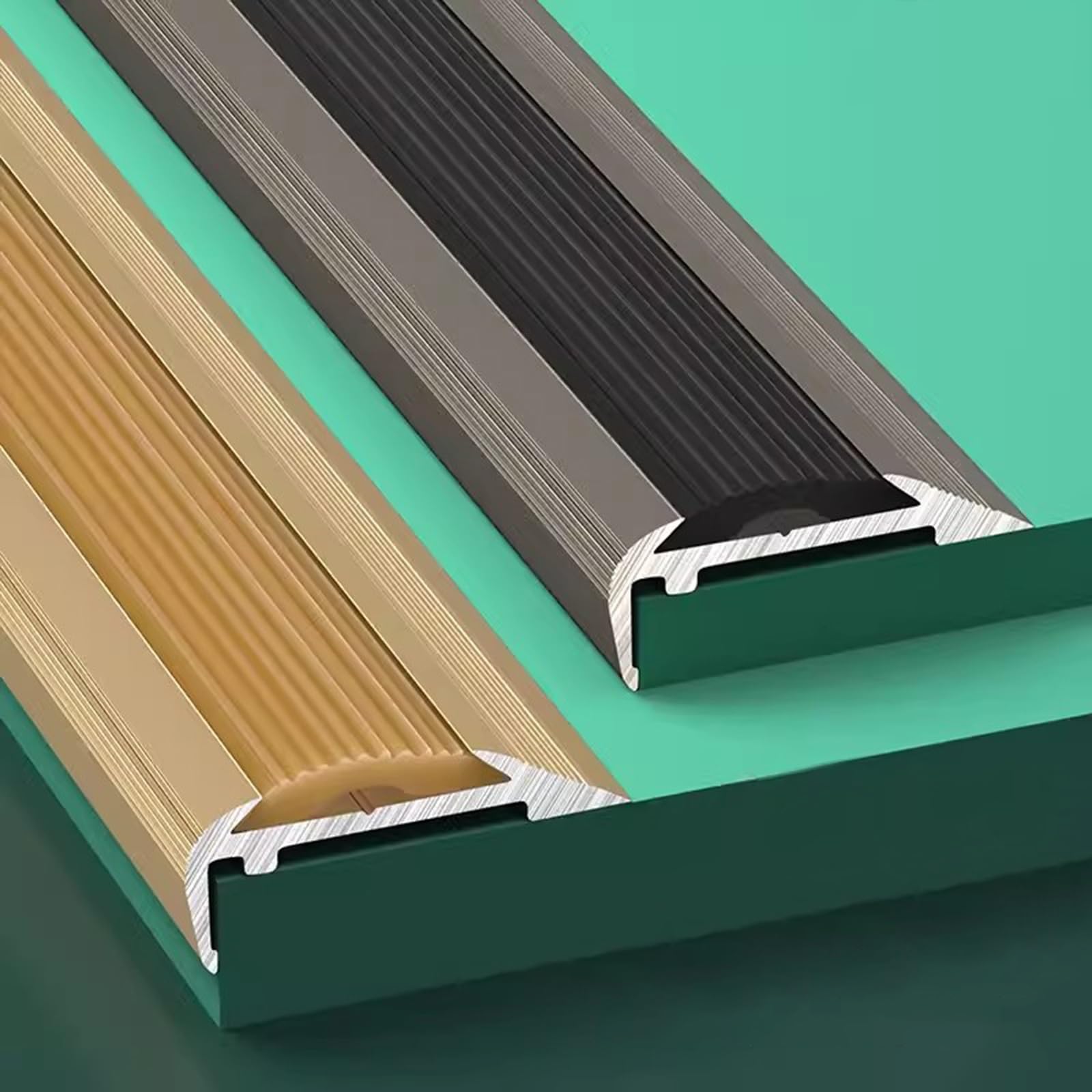 Perfil de transición Tira De Borde De Banda De Rodadura De Escalera Extra Estrecha - Bandas De Rodadura De Barra De Transición De Metal Para Escaleras De Madera Y Mármol ( Color : Length , Size : 120c