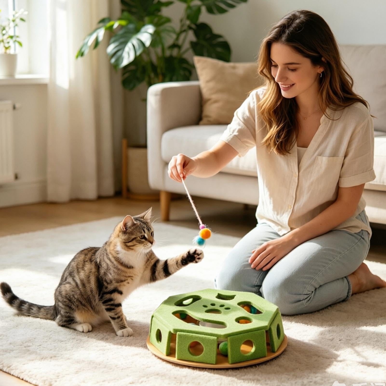 Generico Box für Katzennägel mit Federn und Glöckchen