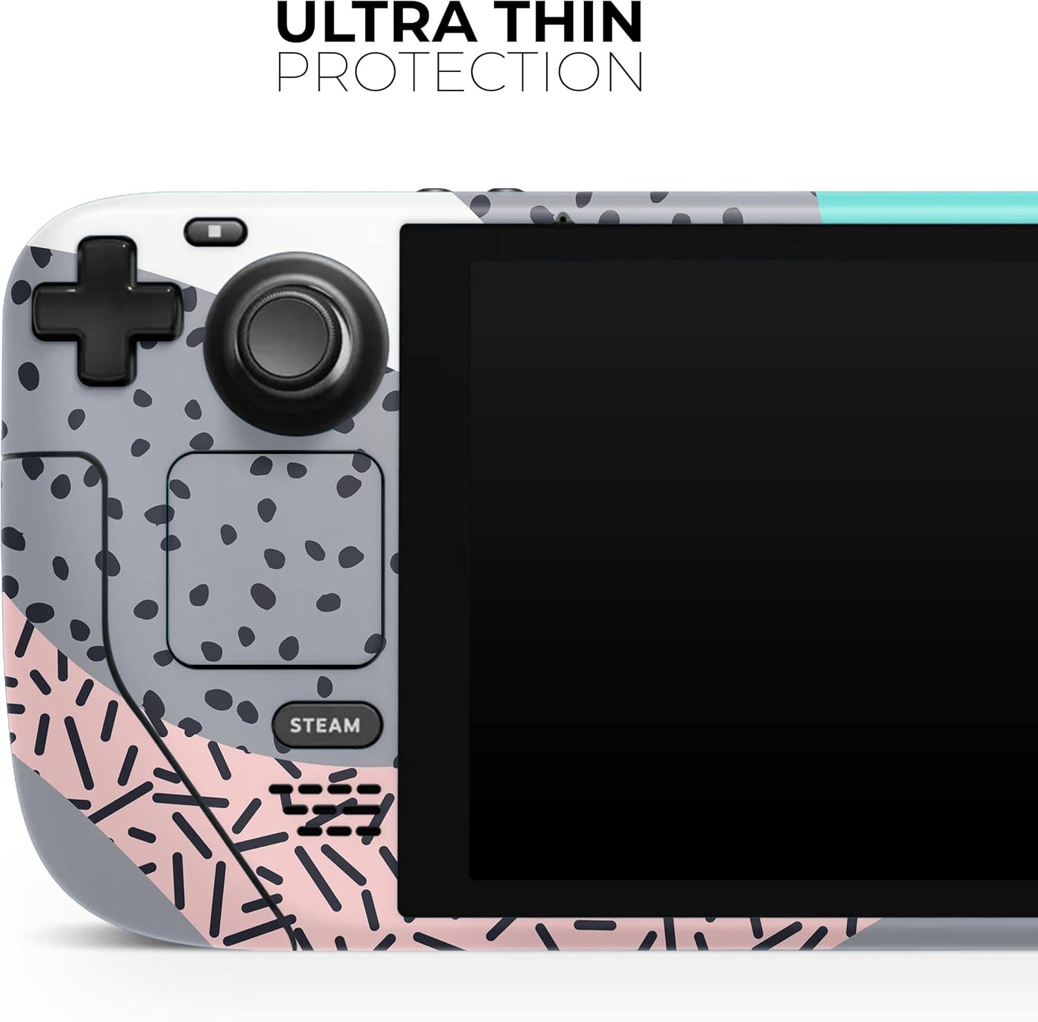 Compatible with Steam Deck - Skin Decal Protective Scratch-Resistant Removable Vinyl Wrap Cover - Retro Summer Mint and Coral