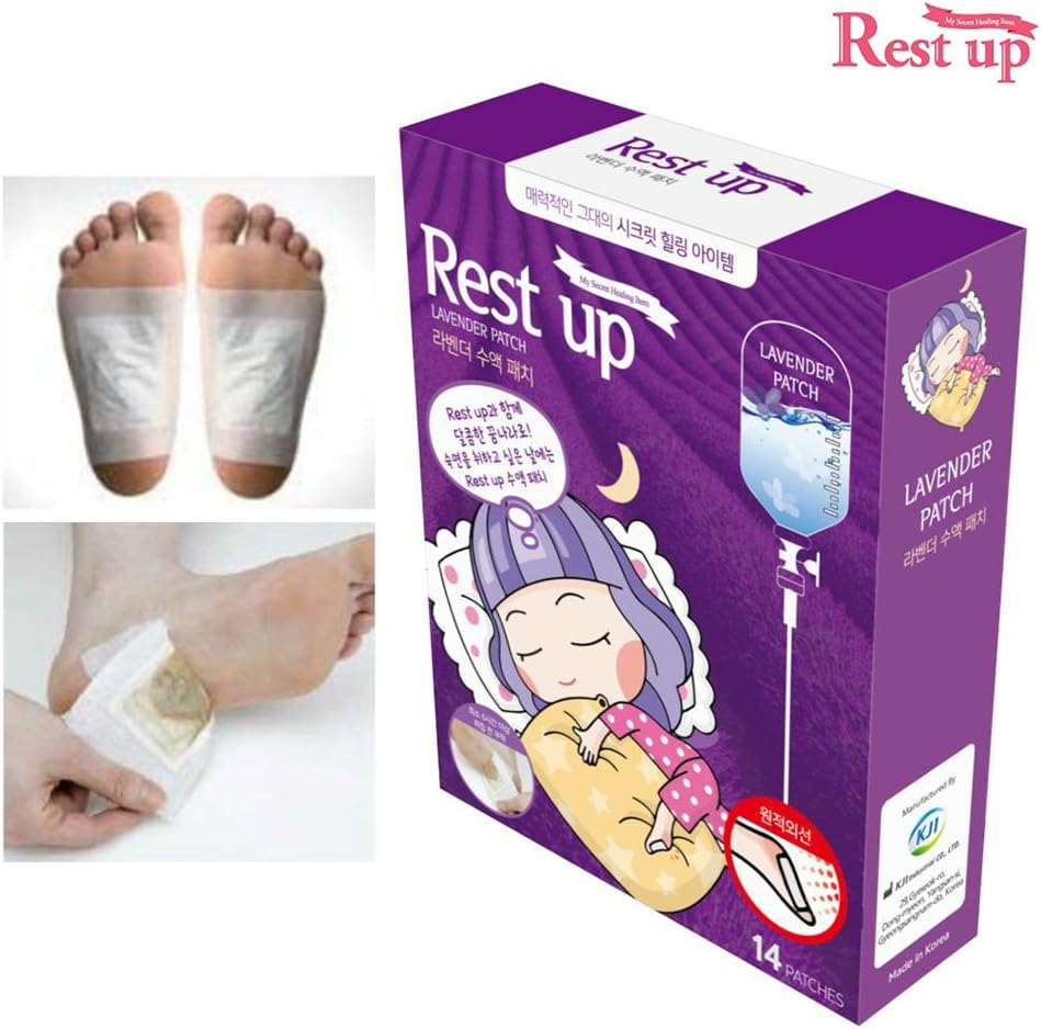 [RESTUP] Lavender Foot Rest Sole Pads Pack of 14 - 7 Time Use - More Than 6 Hours Foot Reflexology Aroma Sleep Therapy