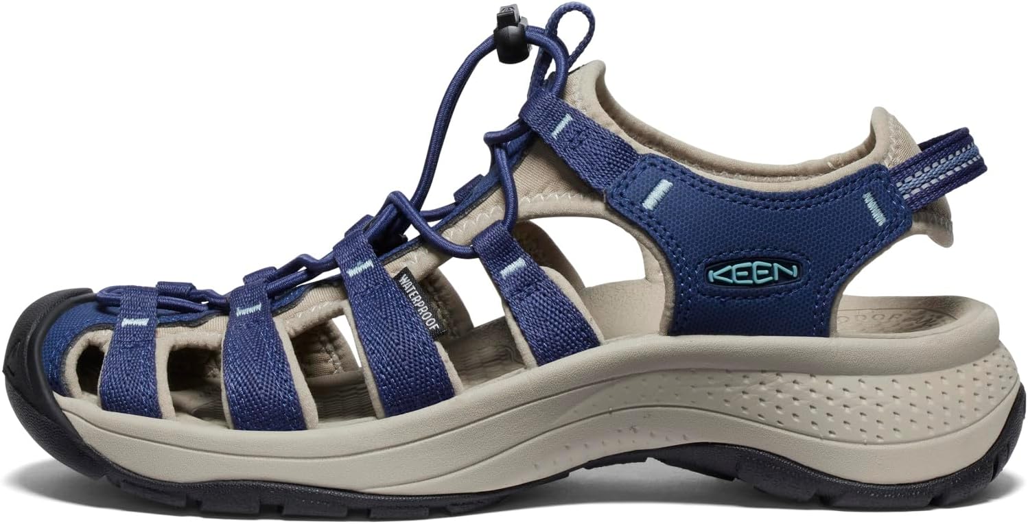 KEEN Women's Astoria West Closed Toe Sandals, Grey/Coral, 8 US - Image 6