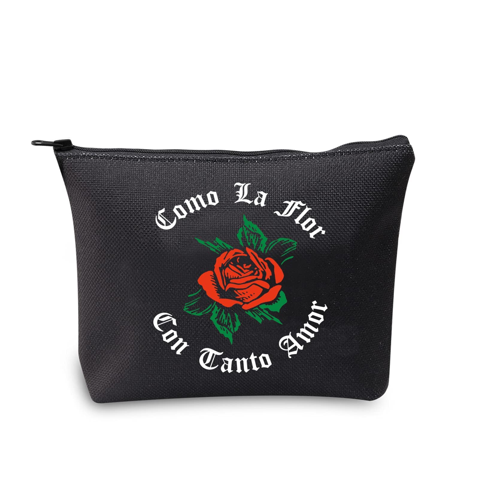 Como La Flor Makeup Bag La Reina de Tejano Gift Mexican Rose Fiesta Regalo Cosmetic Bag Music Lover Gift, Como La Flor