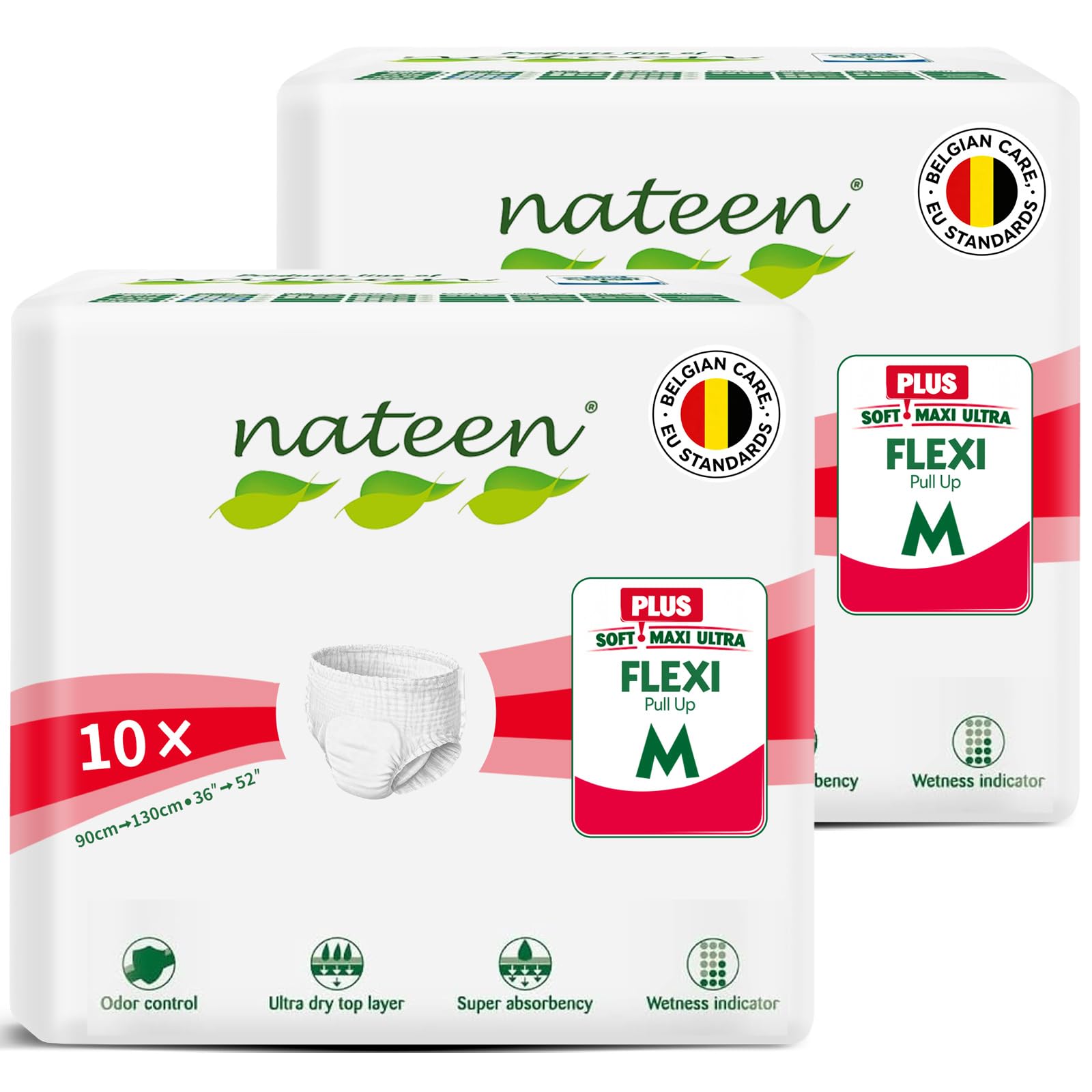 Flexi Plus Adult Diapers Pants,Incontinence Pull Up,Medium,Waist Size 90-130cm,20 Count,Superior Comfort,Excellent Combination of Protection.