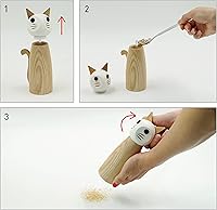 Vista 6 de Peterson Housewares Molinillo de sal o pimienta para gatos - Molinillo de especias de madera