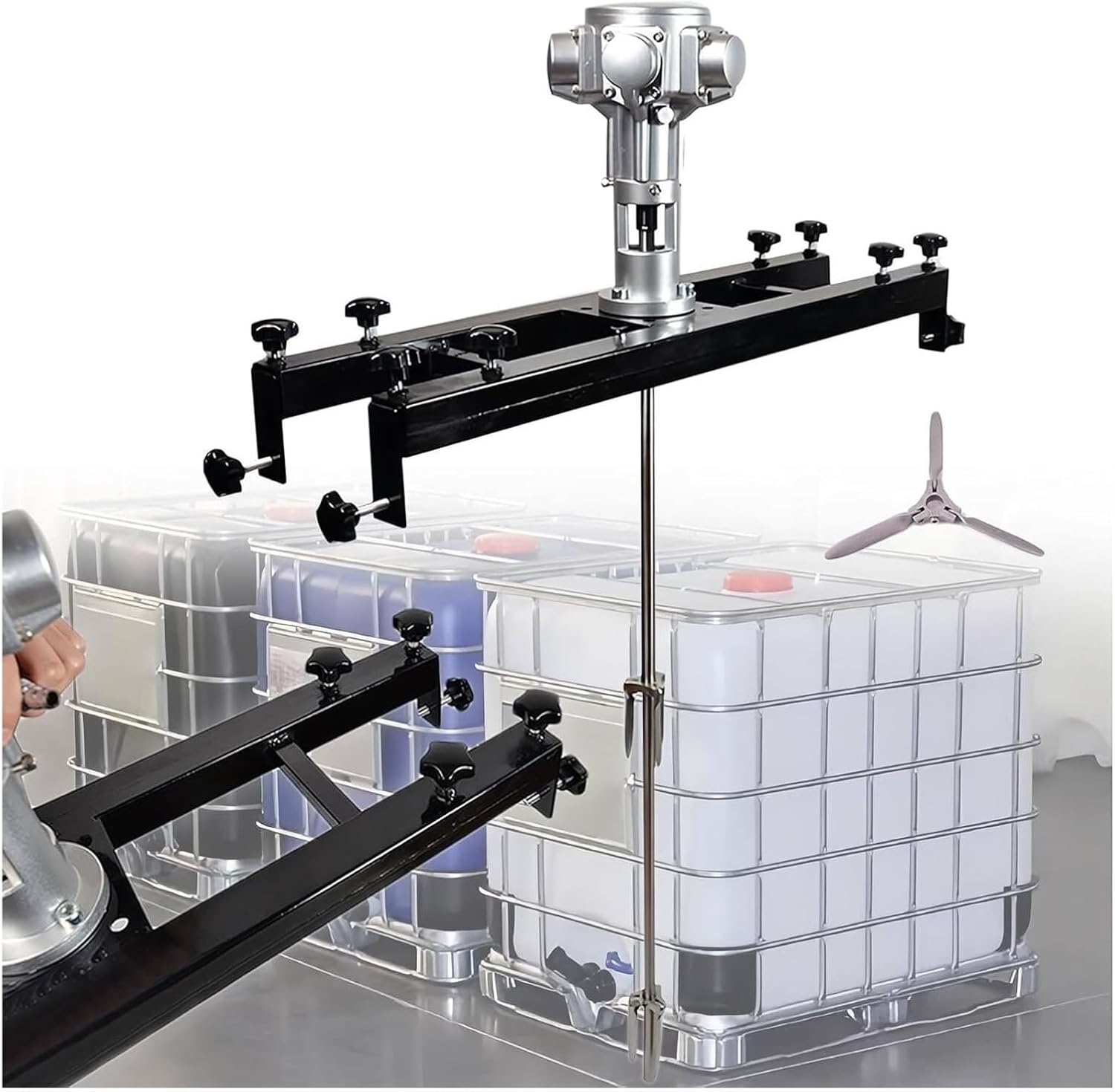Pneumatic Mixer, Agitator, Tank Mixer Machine 1/2H P 3/4H P 1H P, Paint Stirring Machine Bracket Air Agitator Paint Mix Tool(Small5Cylinders)