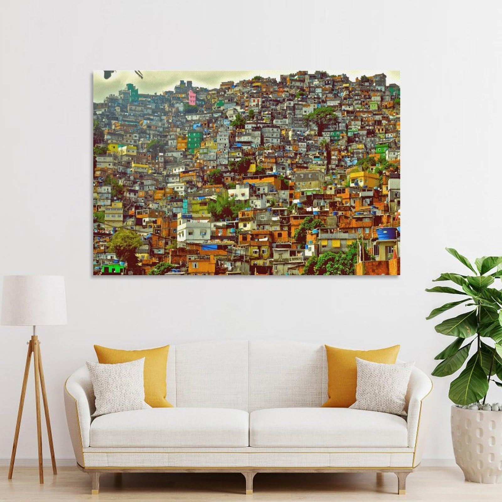 Junmoney Unframe-Style-10 Favela In Brazil Room Decor Wall Art, 24X36inch(60X90cm), For Living Room, Bedroom, Office Or Hallway, Decorative Artwork With Broad Appeal