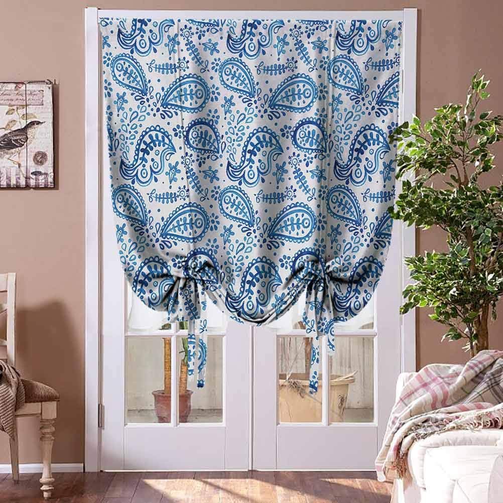 Roman Shades Blinds Paisley Tie Up Shade Window Treatment