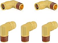 Vista 11 de Siptenk 1/2" Codo DOT de Latón Empuje para Conectar Accesorios de Línea de Aire 5 PIEZAS, Tubo de 1/2" OD x Rosca NPT de 1/2" Accesorios de Conexión
