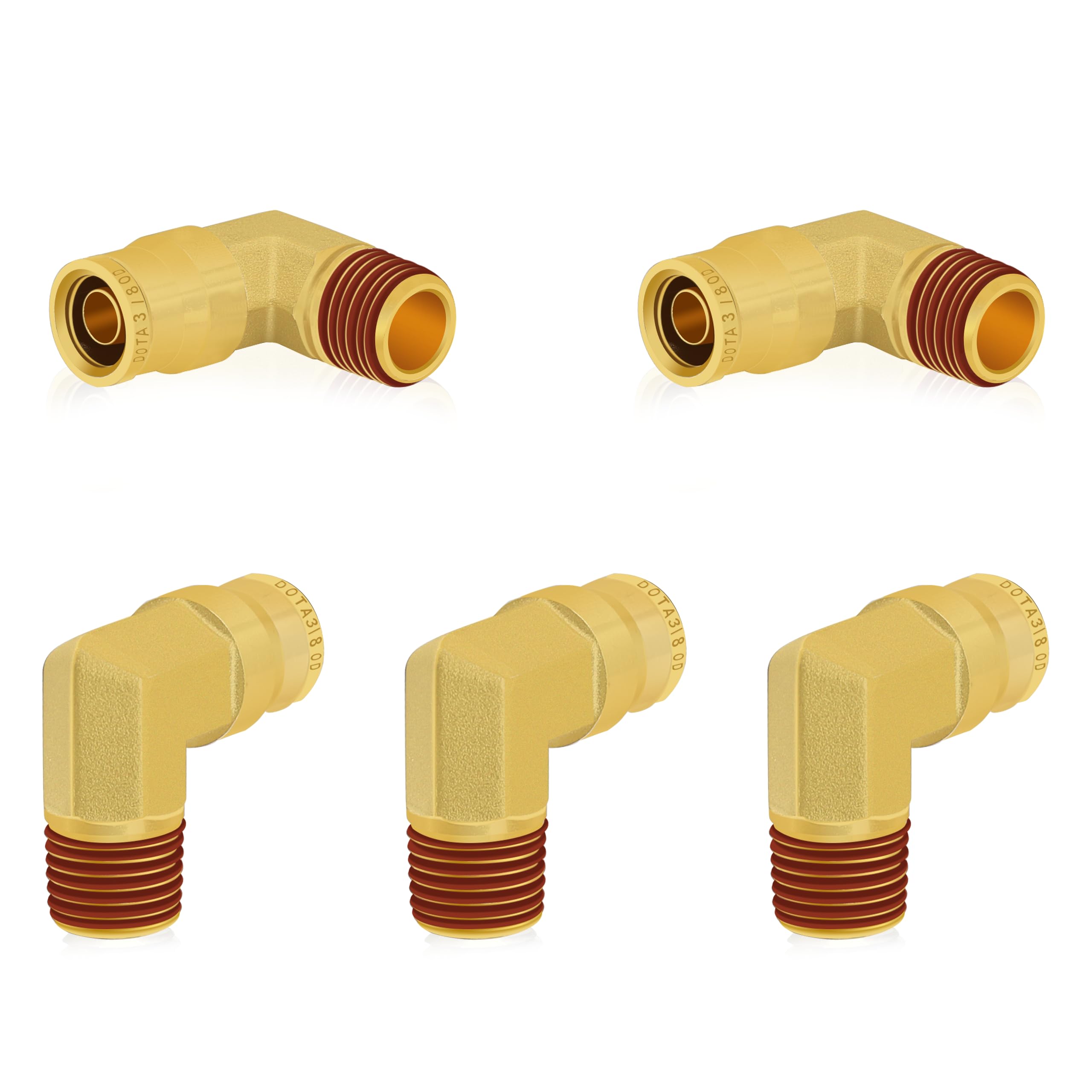 Raccords de conduite d'air étanches Siptenk 3/8 NPT 1/4 coudés anti fuite en laiton