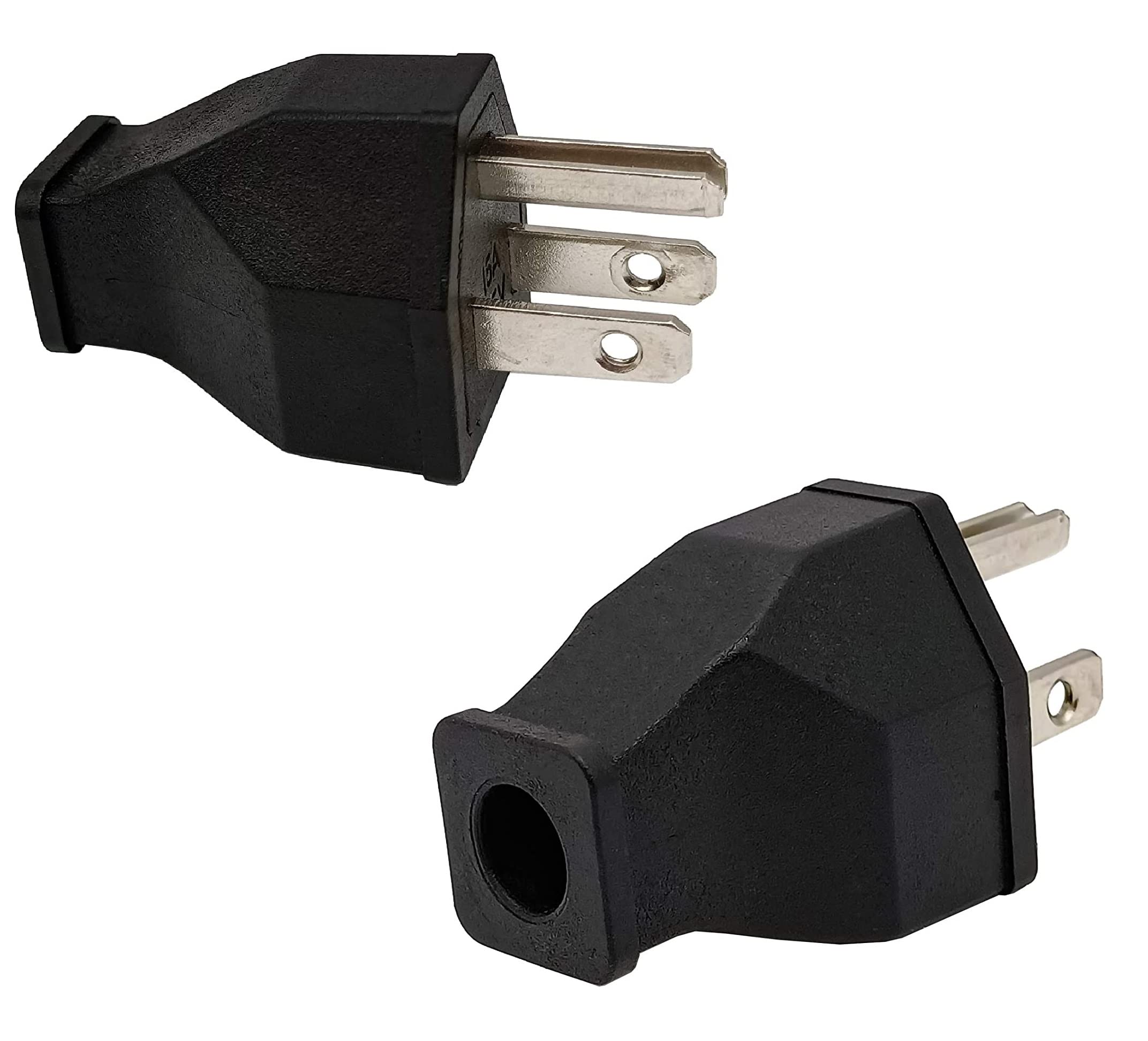 Vadda Bai Set of 2 Electrical Wiring Plug for USA, Japan, Canada, Mexico, Philippines, Grounded 3 Pin 15A 125V Extension Cord Male Top Plug (Black) (B09ZPV899P) Amazon Price History, Amazon Price Tracker