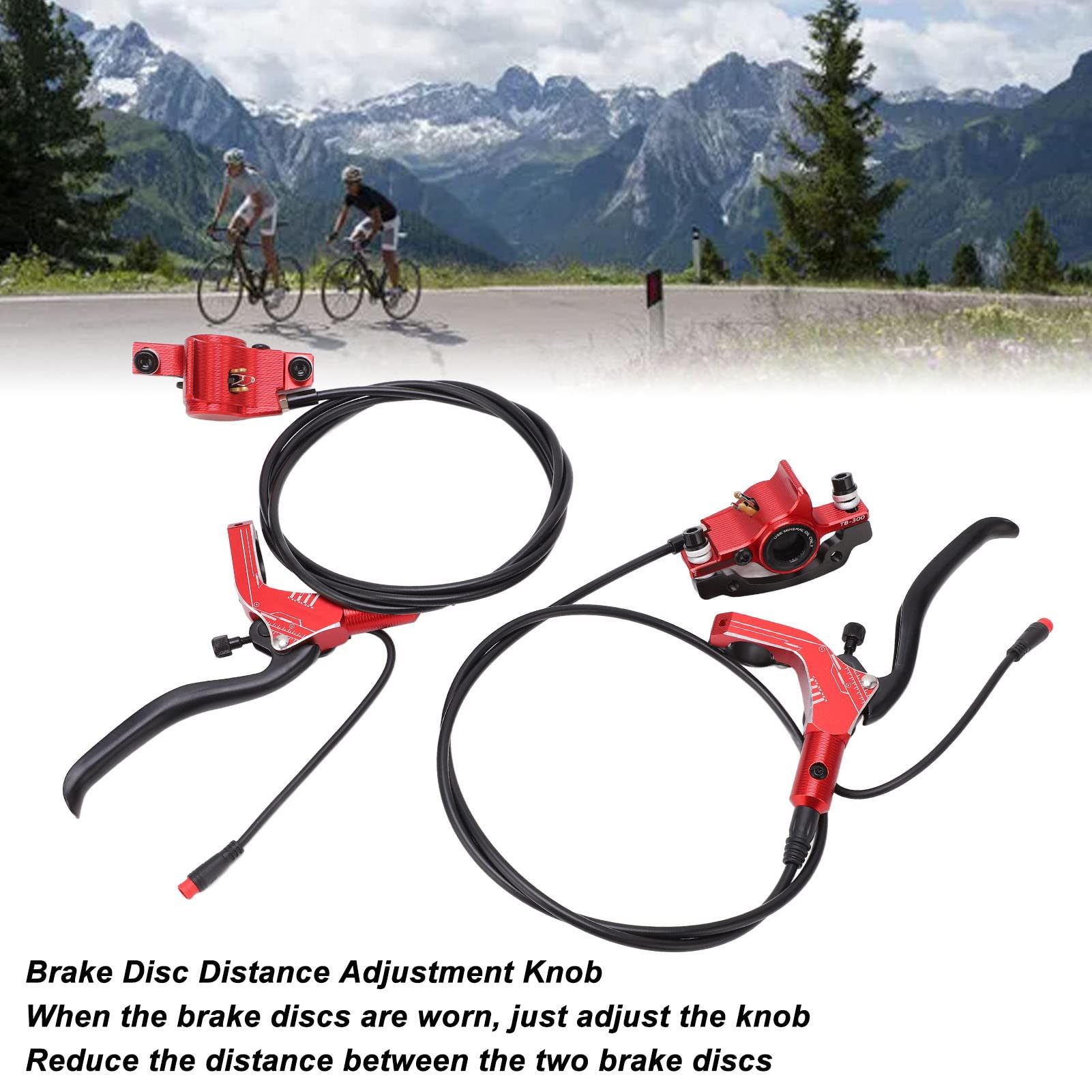 Generic Set Freno a Disco Idraulico per Mountain Bike Kit di Interruzione dell'alimentazione Anteriore Posteriore Sensibile, Gruppo Freno Ad Alte Prestazioni per Ciclisti Elettrici, Materiale in