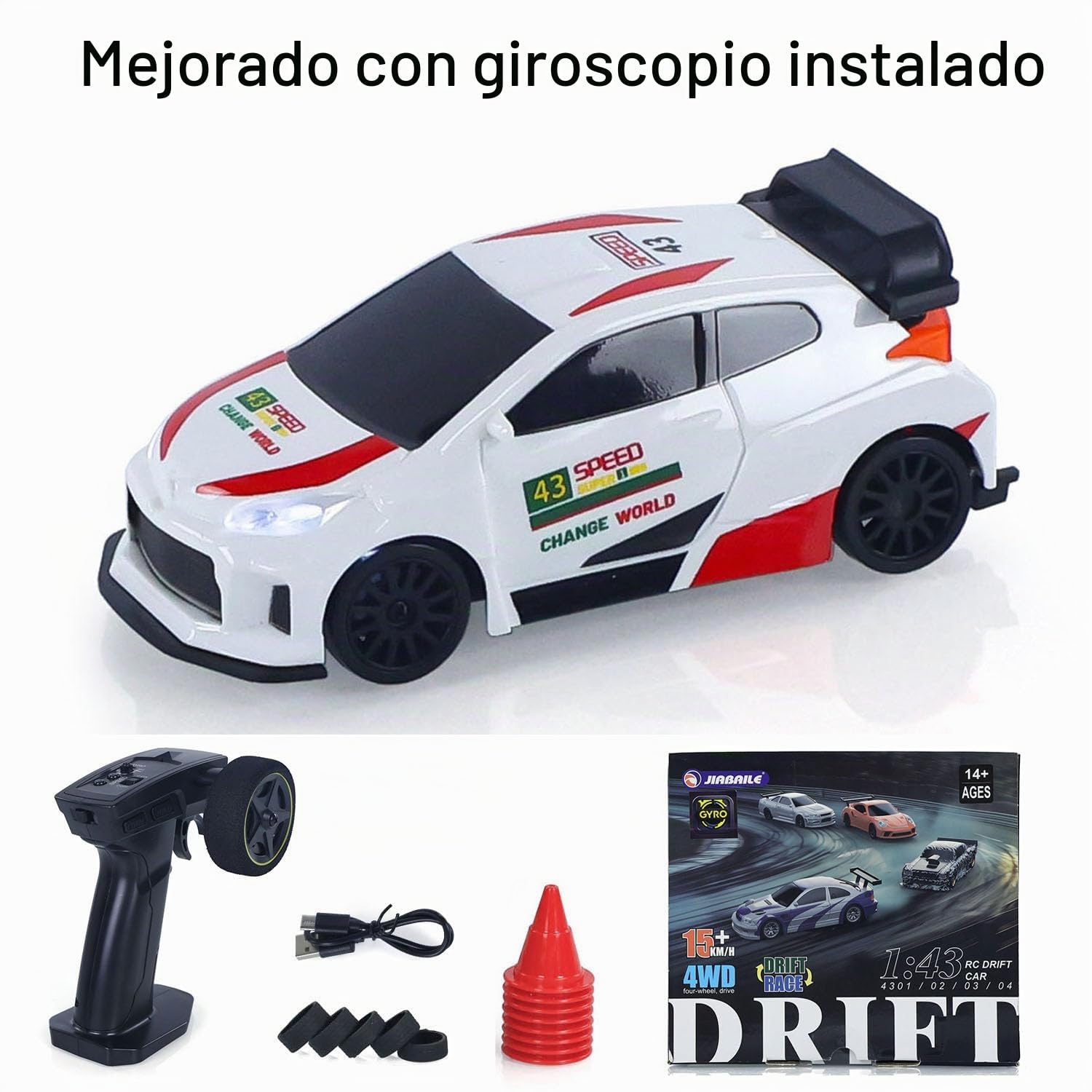 TOUCAN RC HOBBY 1/43 RC Drift Car Vehículos de carreras 4WD de alta velocidad 2.4GHz RTR Mini modelo de coche luces de batería giroscopio para mayores de 14 años