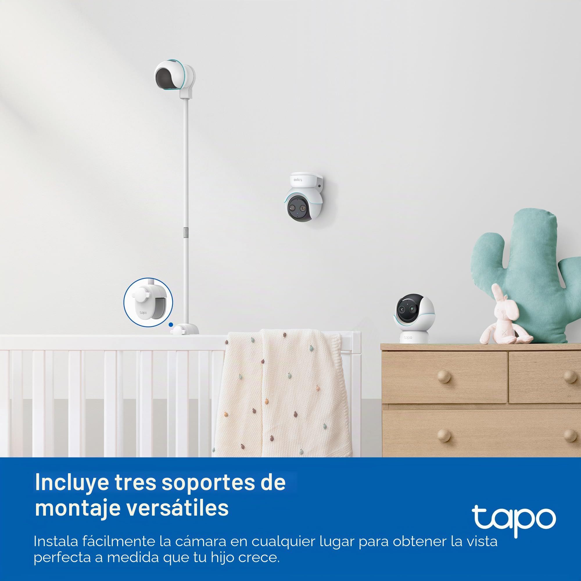 Tapo C840 - Cámara vigilancia WiFi Interior,Lentes Dobles 2K +1080p, bebés | Detección de Movimiento, Personas y Llanto de Bebé. Visión Nocturna. Almacenamiento Local o Nube. App Tapo.