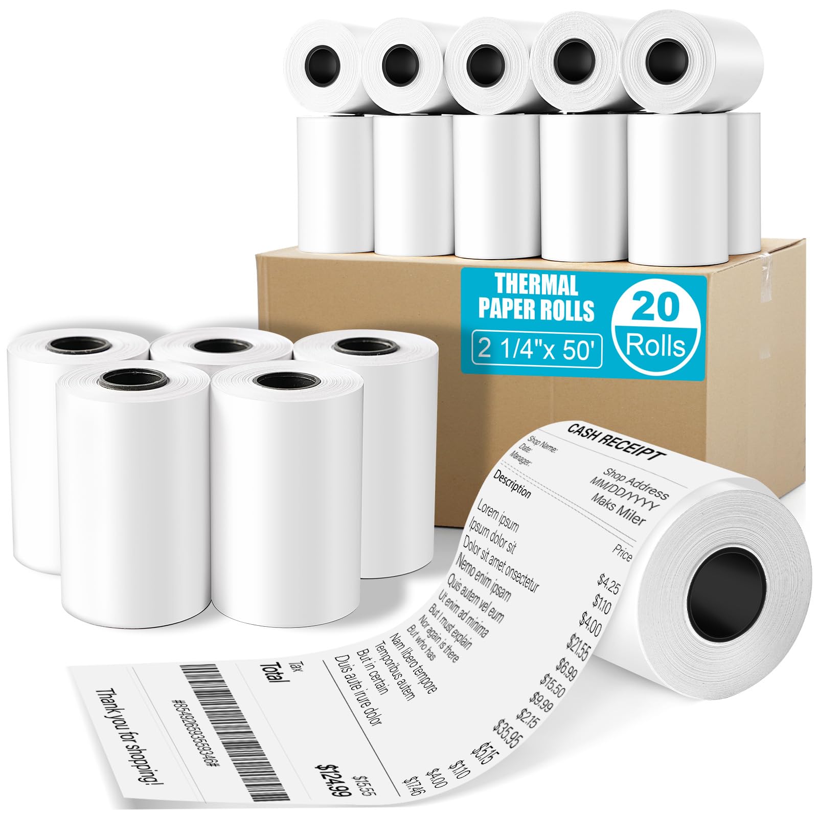 Credit Card Machine Paper 50 GSM BuyRegisterRolls 2 1/4-Inch X 55 Ft ...