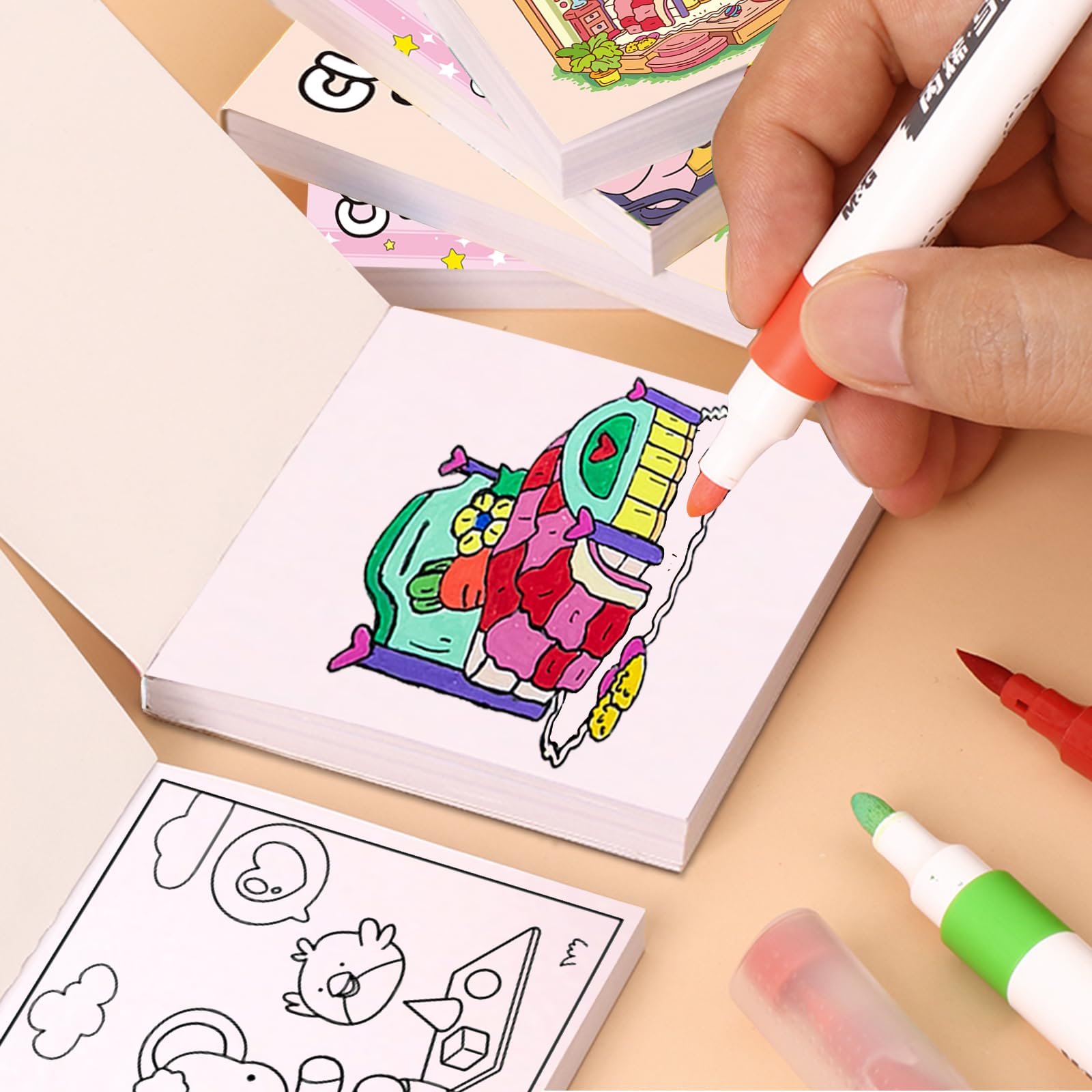 Amazon.com: Mini Coloring Book for Adults and Kids, 2-Pack